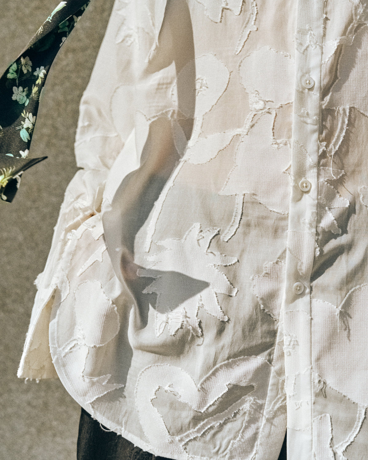 "Frida's Dream" Sheer Jacquard Long Sleeve Shirt - M - LOST PATTERN Shirt