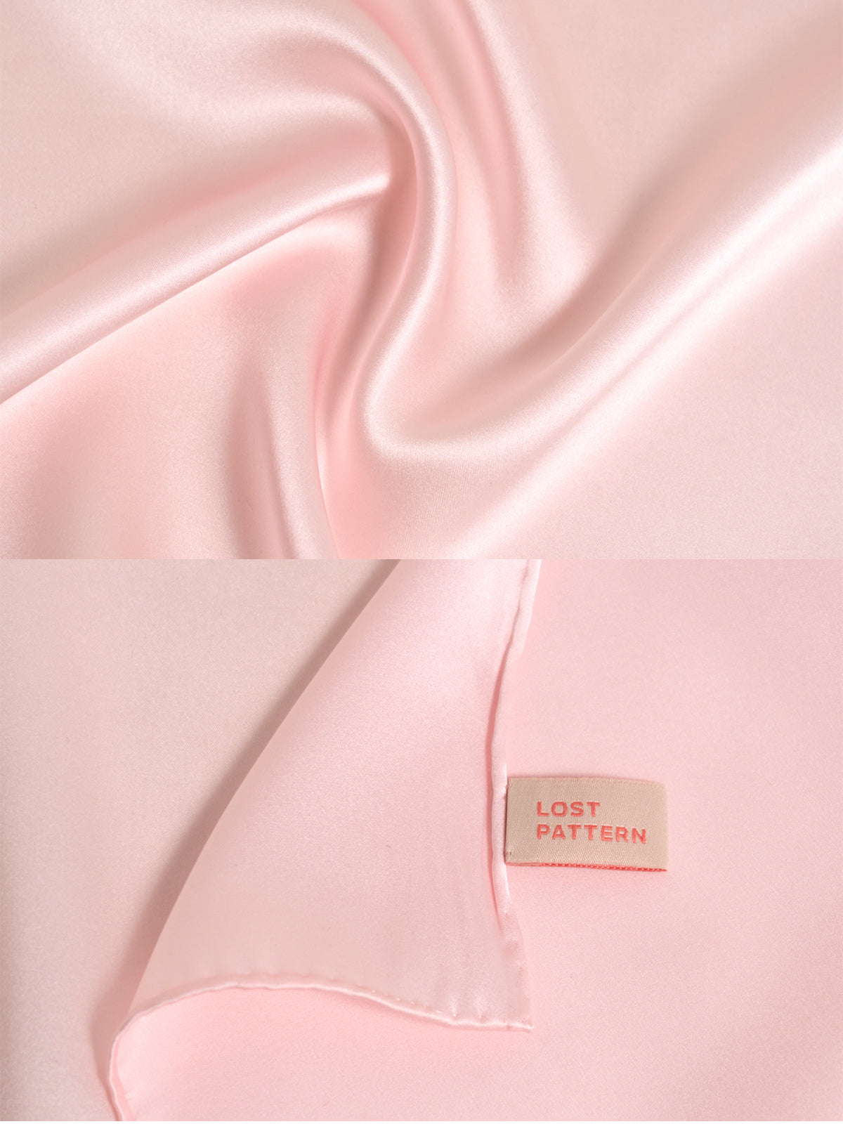 "Dapper Fold" Silk Pocket Square - Light Pink - Pink - LOST PATTERN Silk Pocket Square