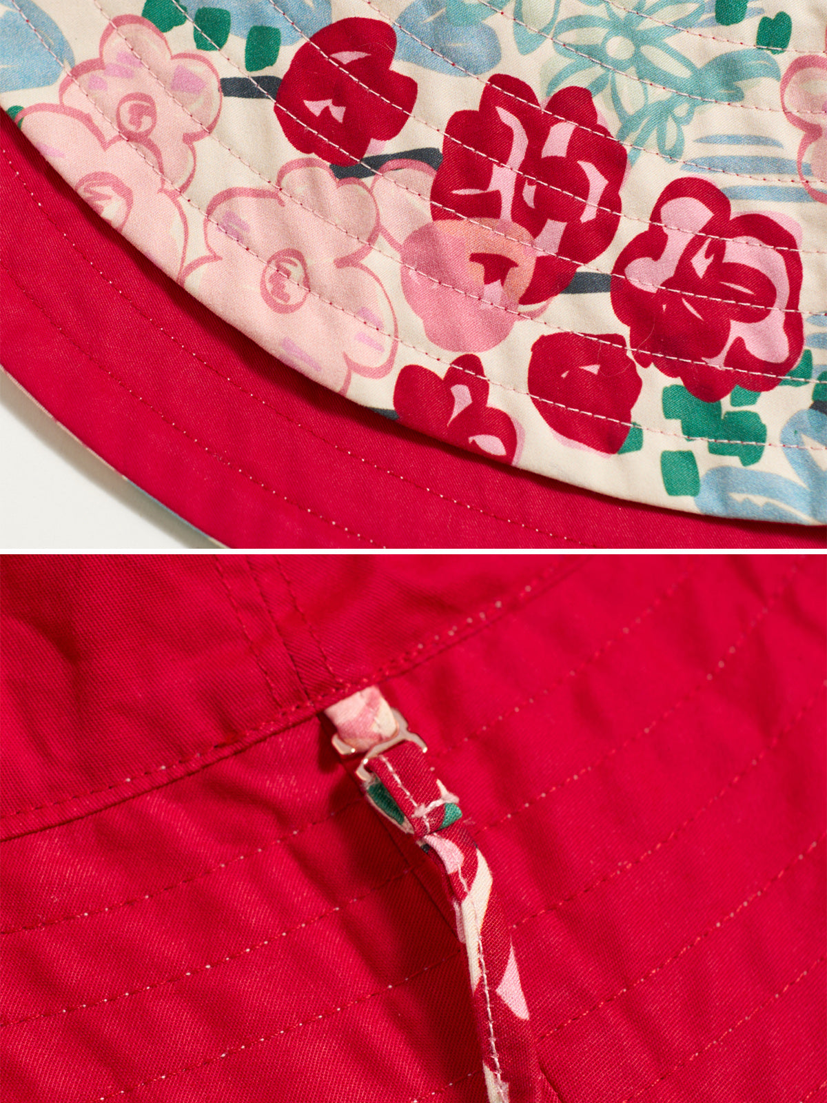 "Le Jardin" Reversible Sun Hat - Red