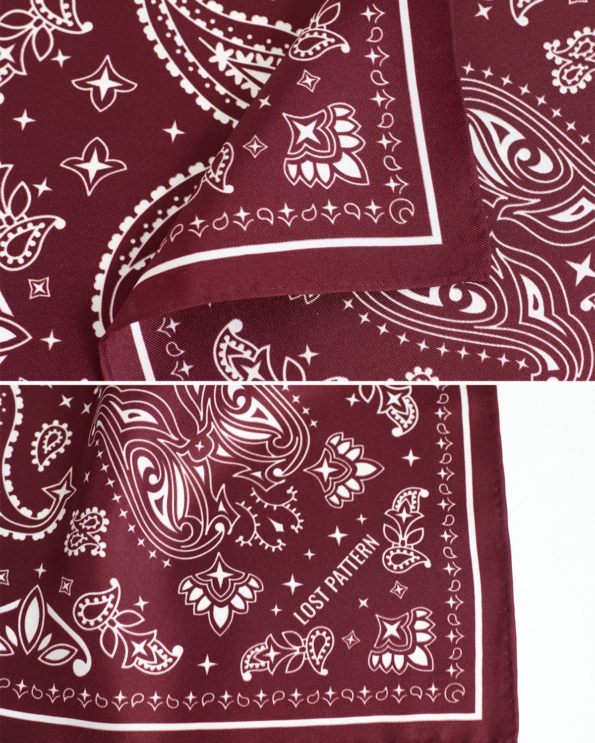 "Paisley" Silk Bandana Scarf - Rodeo Red