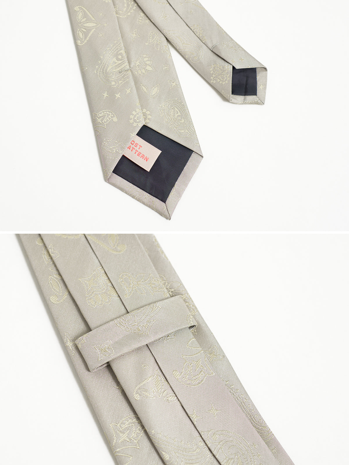 “Paisley" Silk Jacquard Tie - Champagne