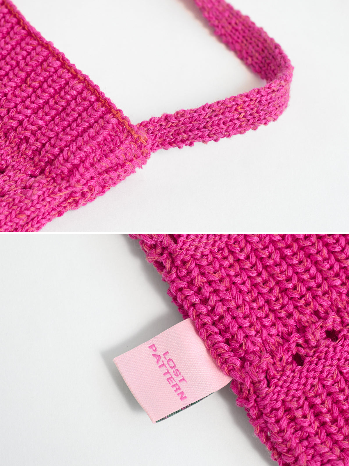 "Cactus" Crochet Crossbody Phone Bag - Fuchsia