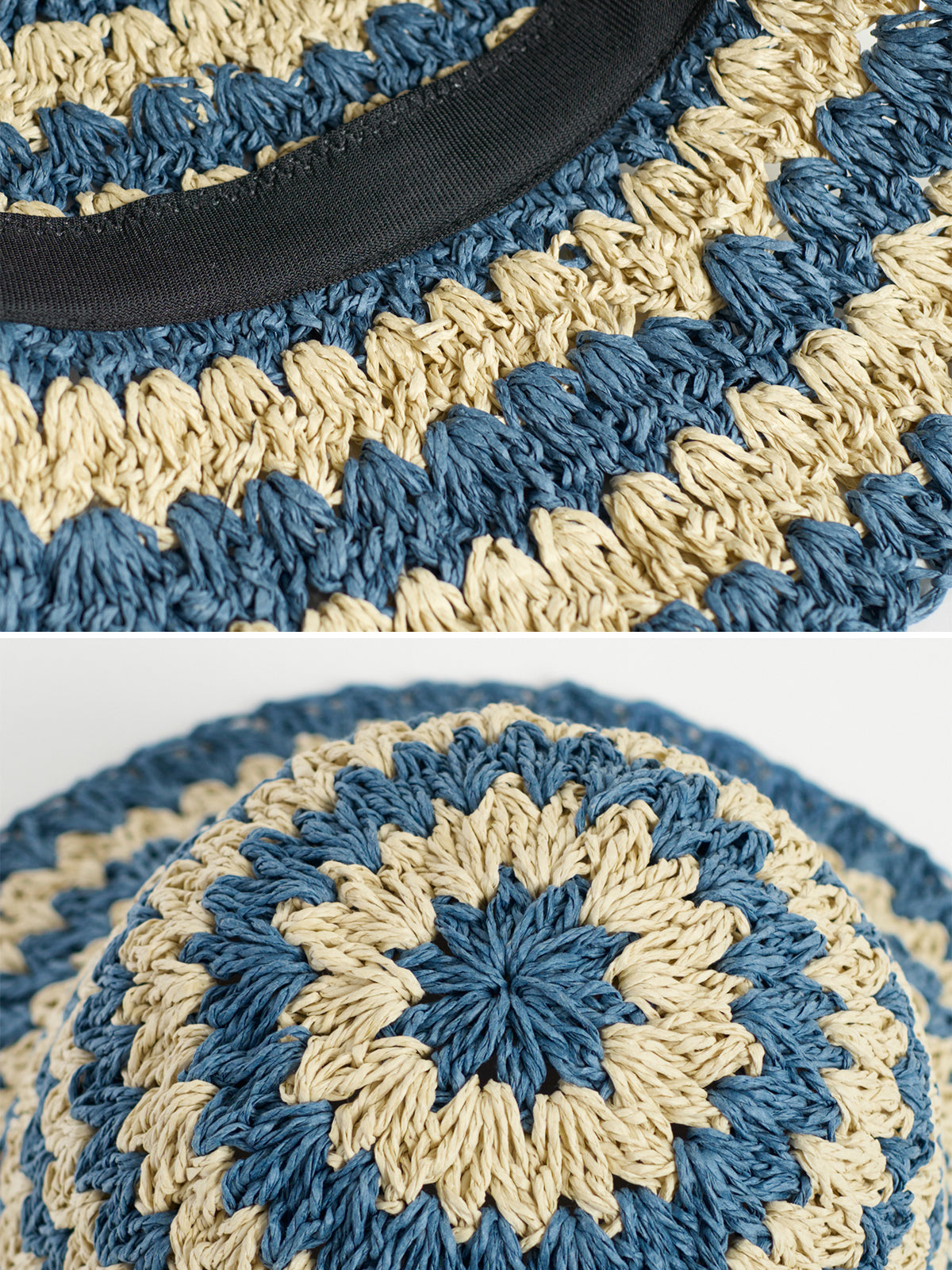 "Linea" Packable Straw Hat - Blue