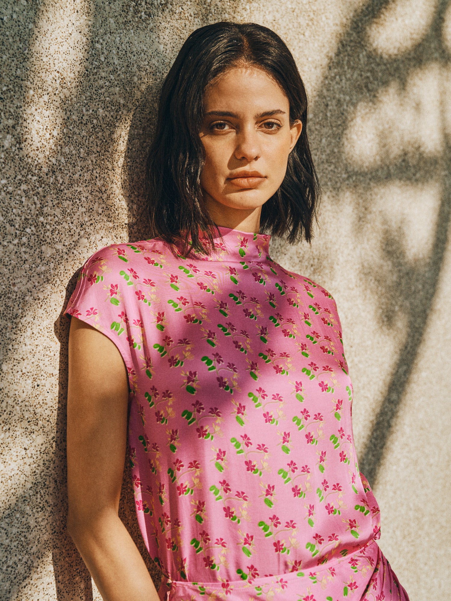 "Beach Blossom" Satin Top - S - LOST PATTERN TOP