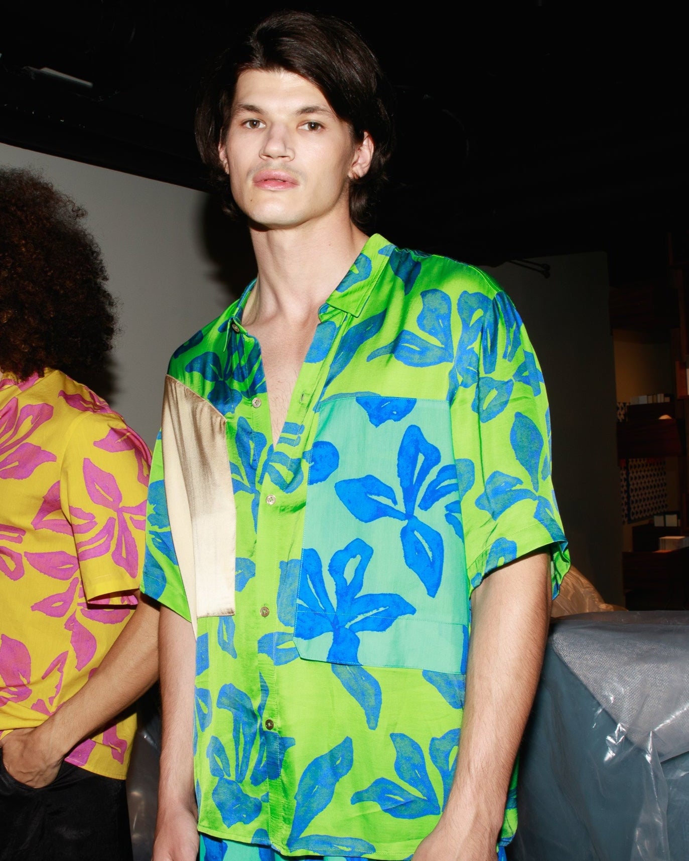 "Tropical Bliss" Patchwork Oversized Hawaii Shirt - Green - S - LOST PATTERN Shirt
