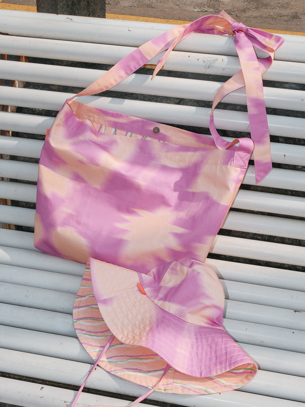 FRIDA x LOST PATTERN "Frida's Dream" Cotton Crossbody Bag - Pink - Pink - LOST PATTERN Tote Bag