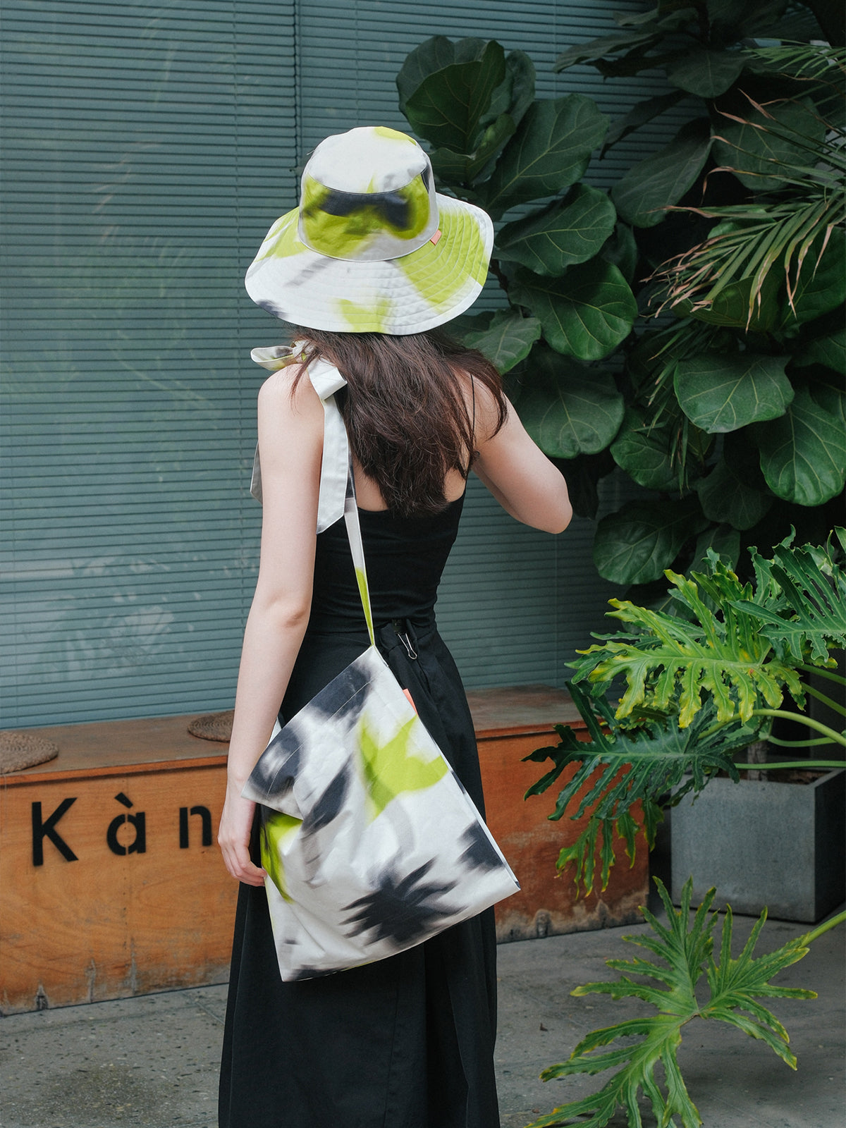 FRIDA x LOST PATTERN "Frida's Dream" Cotton Crossbody Bag - Green - Green - LOST PATTERN Tote Bag