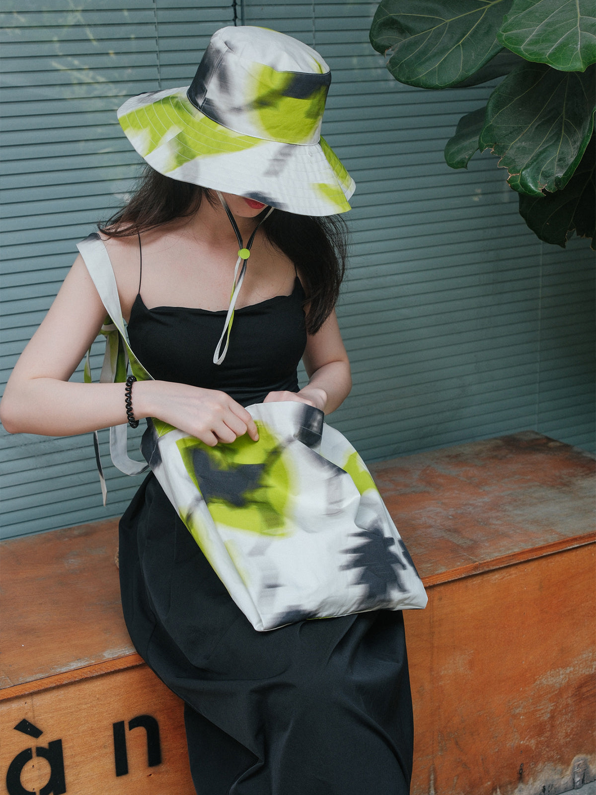 FRIDA x LOST PATTERN "Frida's Dream" Cotton Crossbody Bag - Green - Green - LOST PATTERN Tote Bag