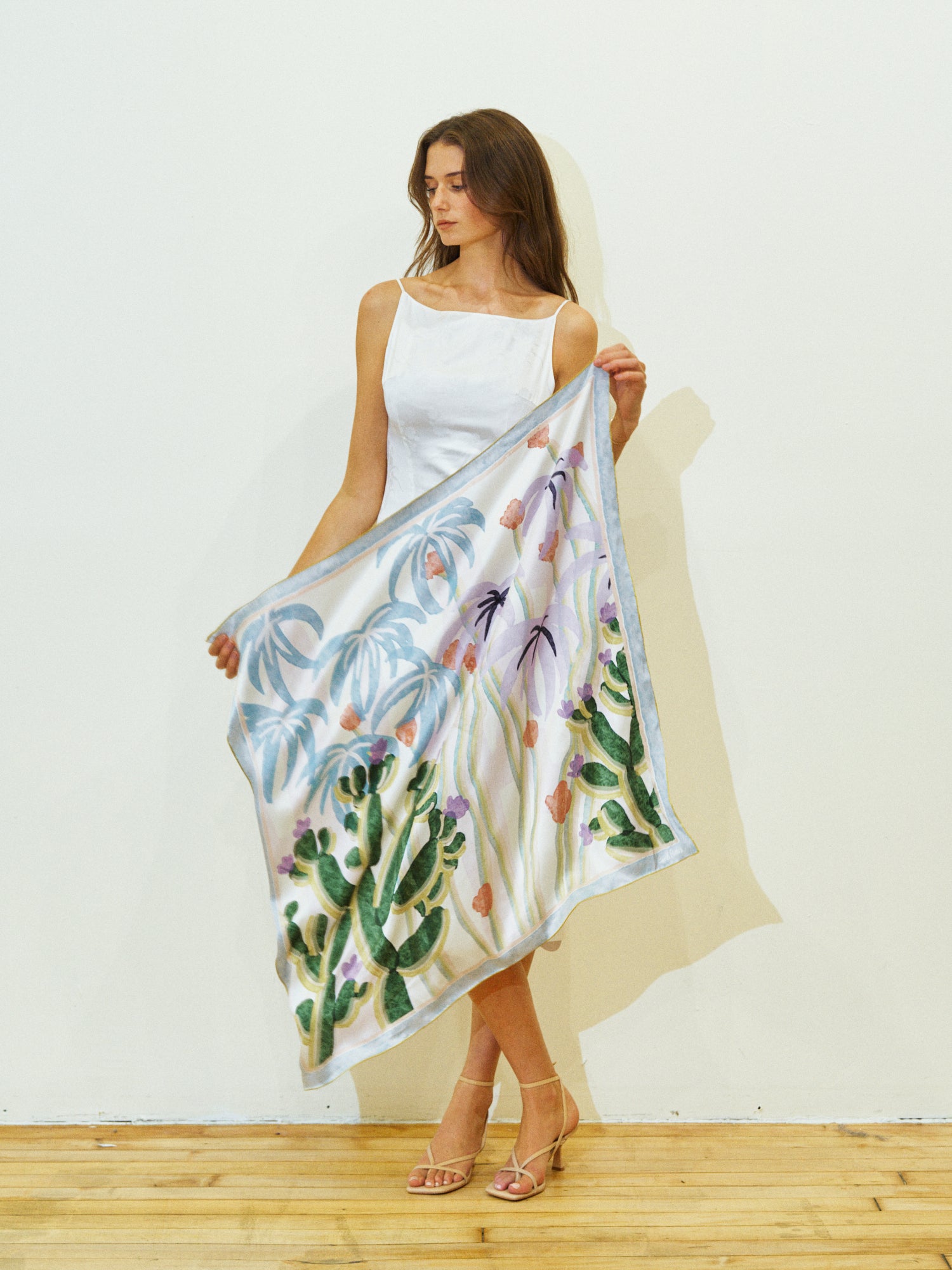 "Ethereal Mirage" Large Silk Scarf - Pastel