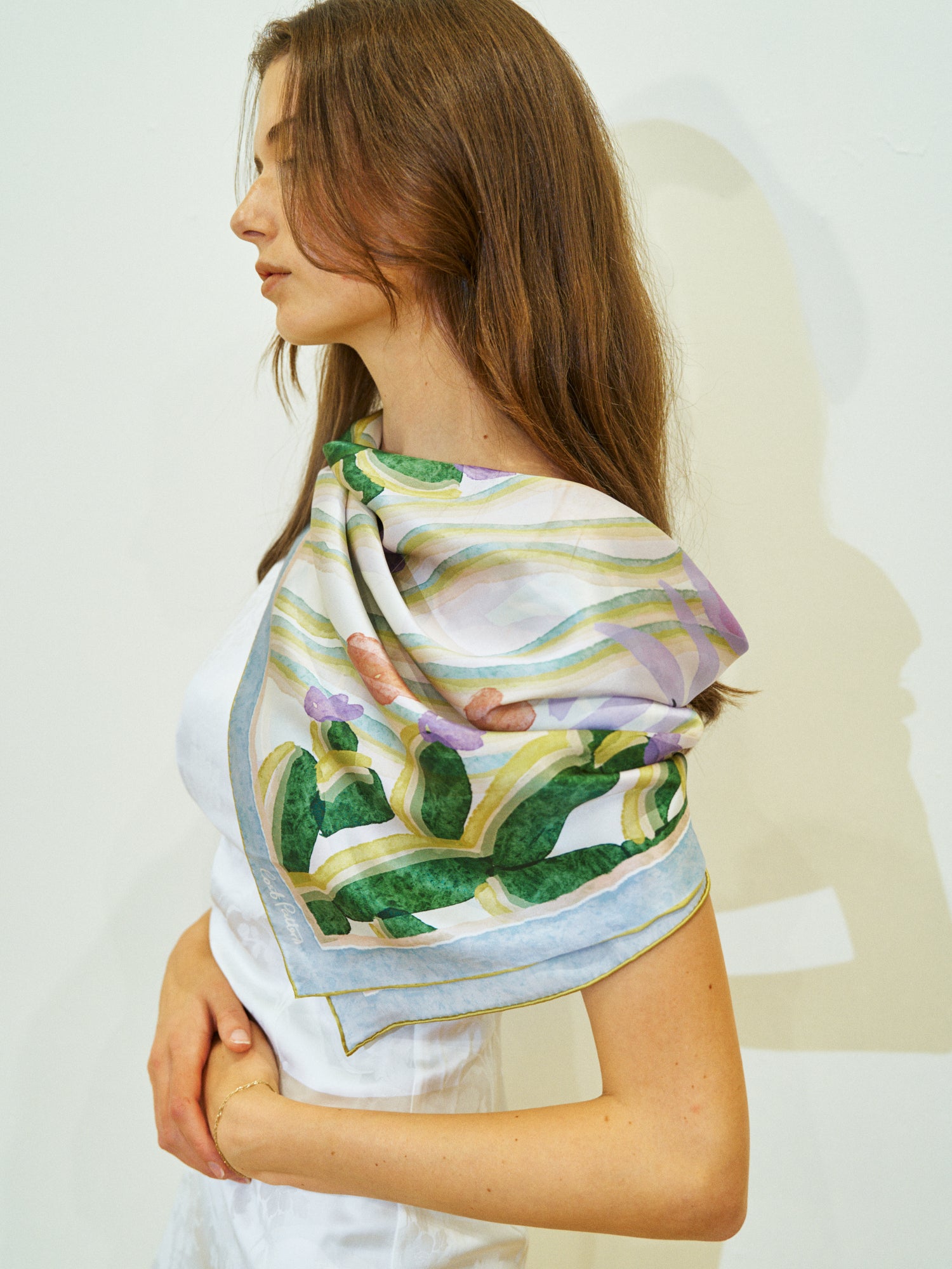 "Ethereal Mirage" Large Silk Scarf - Pastel