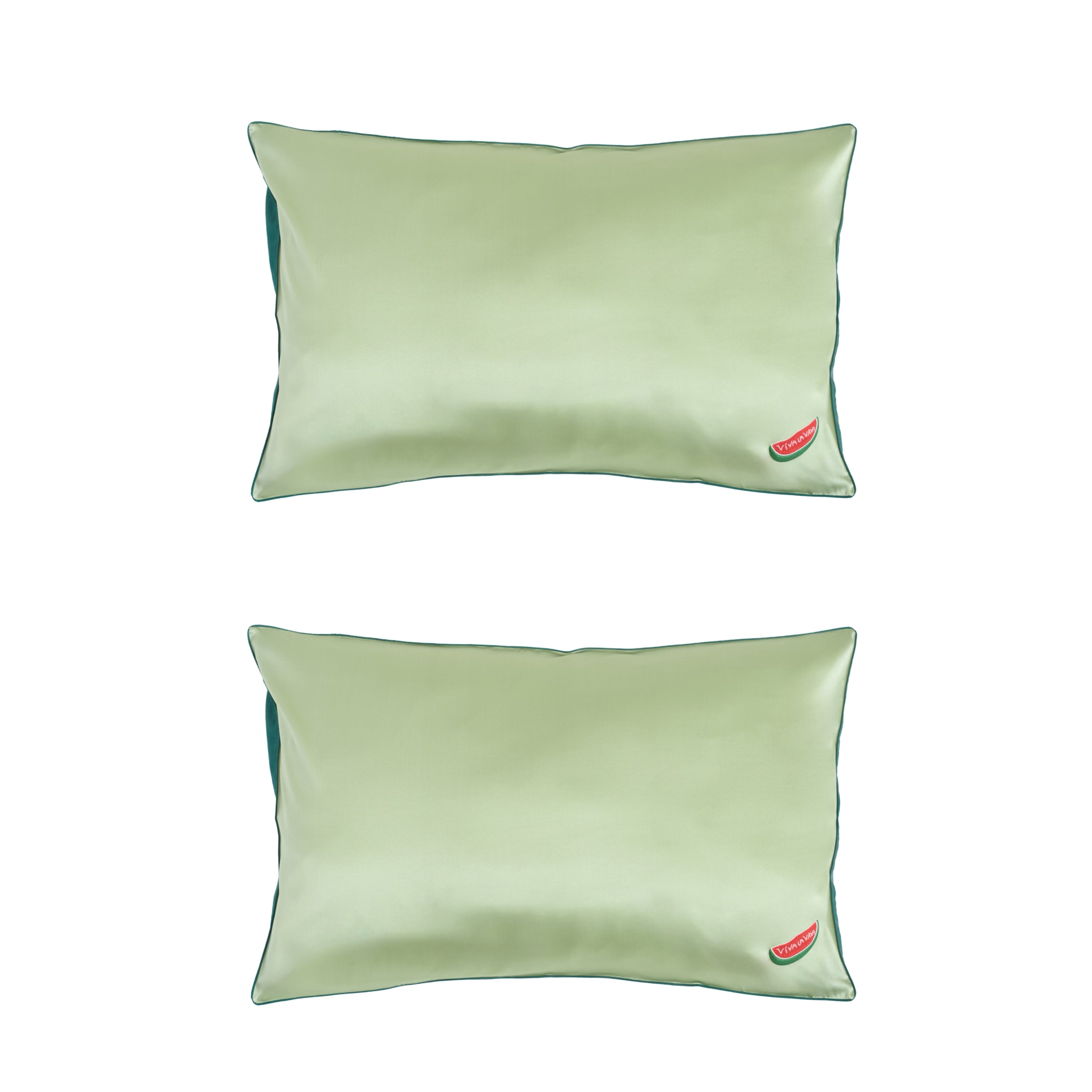 "Viva La Vida" 2-Piece Silk Pillowcase Gift Set - Green