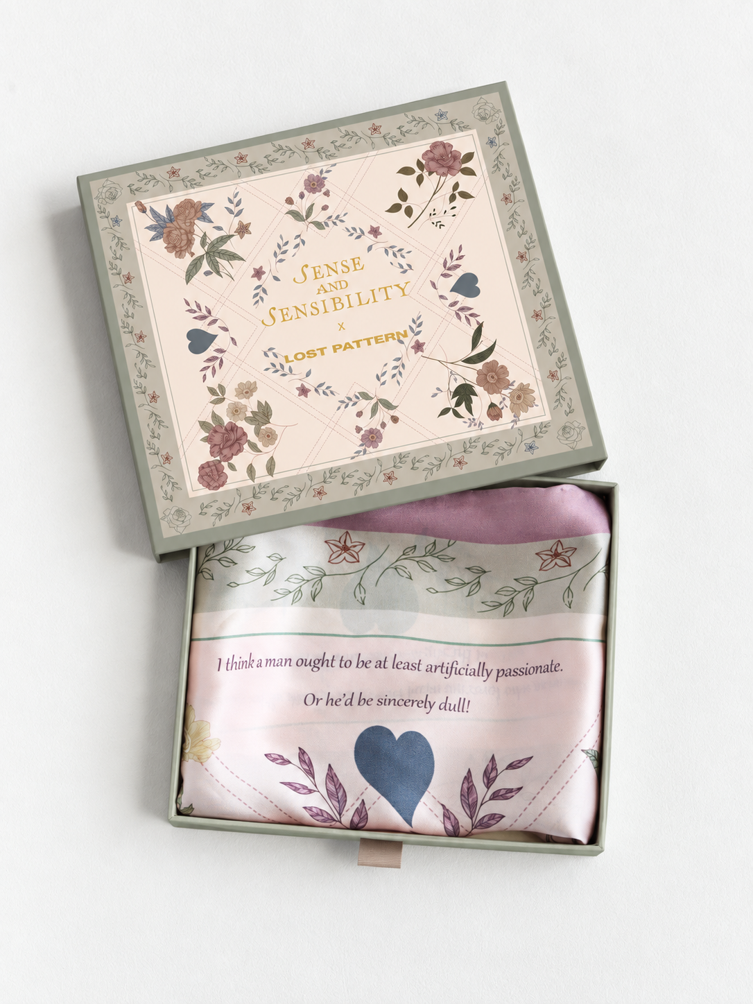 Sense and Sensibility x Lost Pattern Silk Scarf - Oatmeal