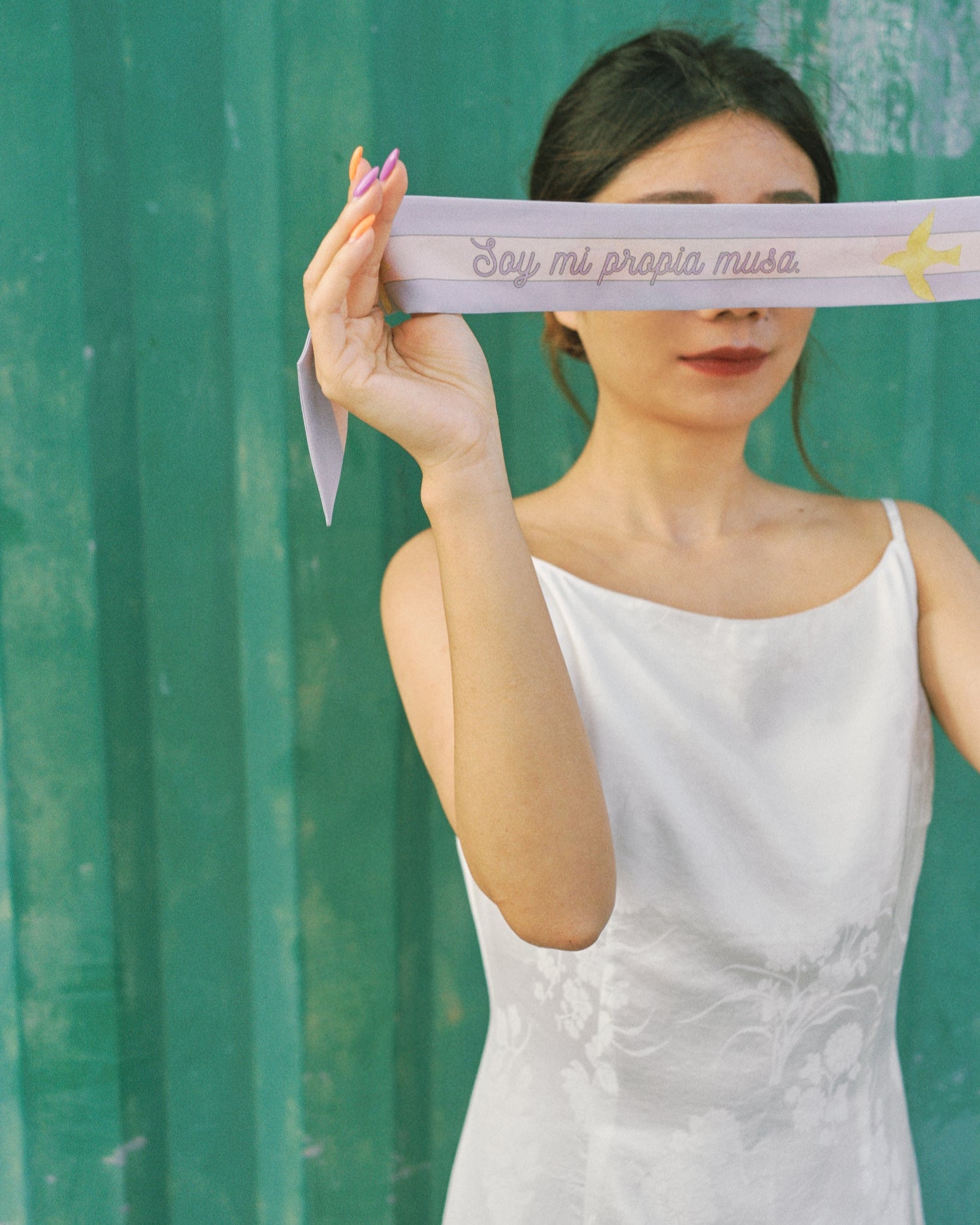 "I Am My Own Muse by Frida" Silk Twill Skinny Scarf