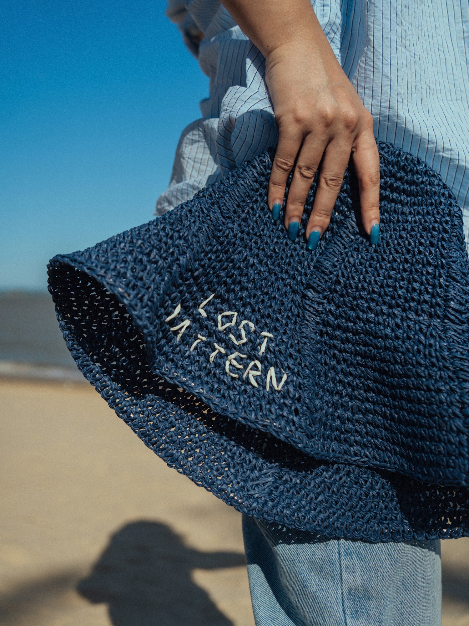 "Wanderlight" Packable Straw Hat - Navy