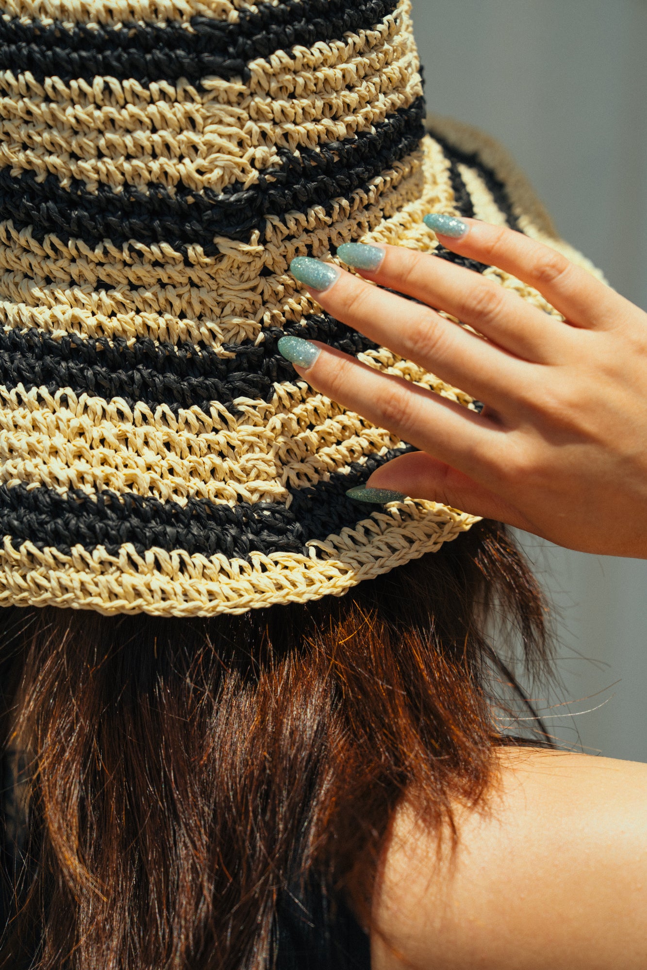 "Linea" Soft Packable Straw Hat - Black
