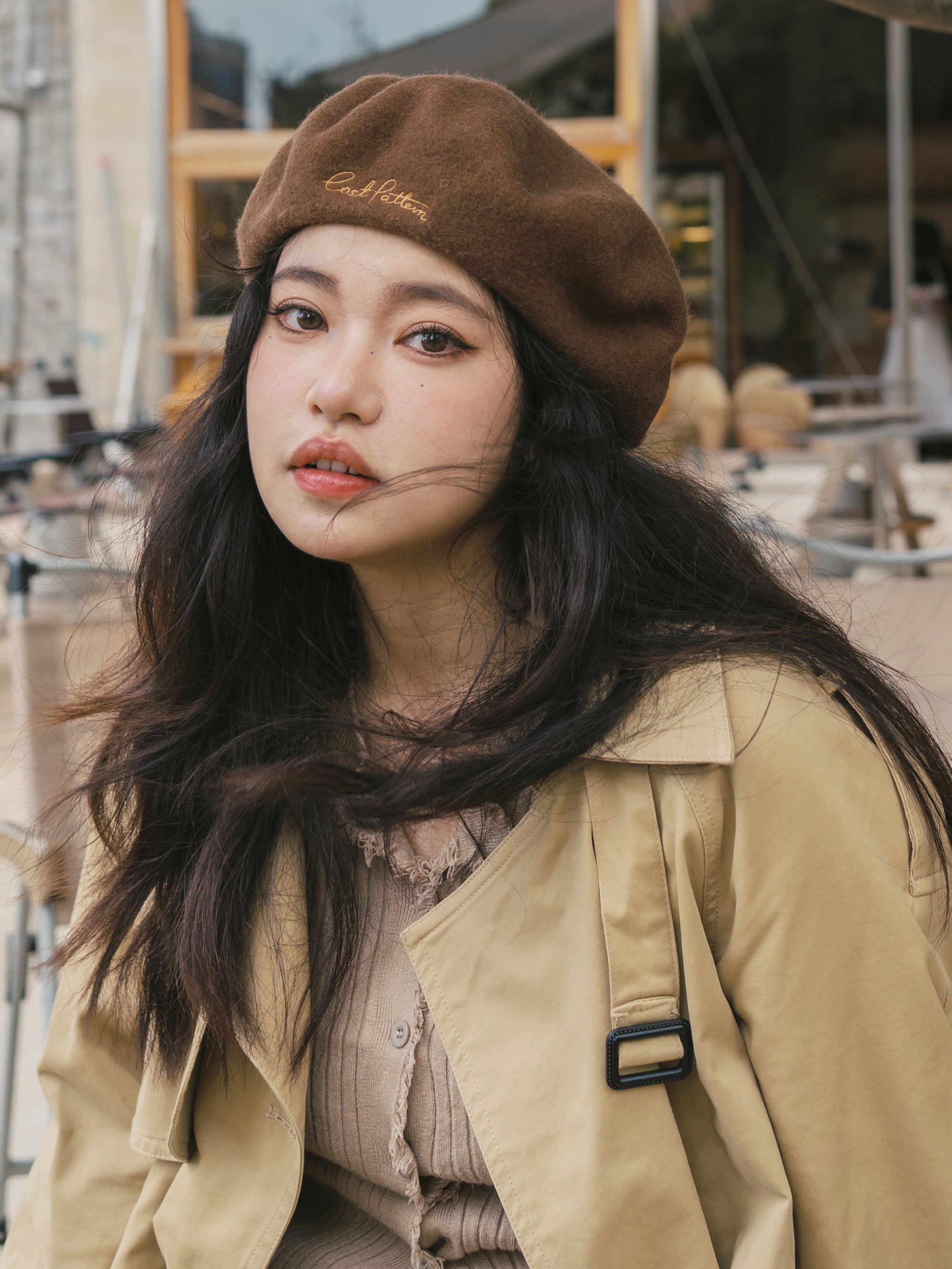 "Bon Chic" Wool Beret - Chestnut
