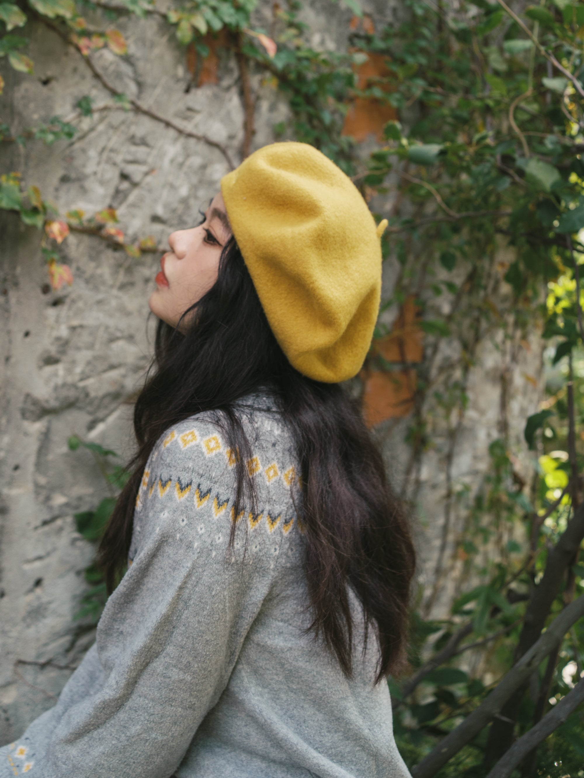 "Bon Chic" Wool Beret Hat - Ginger