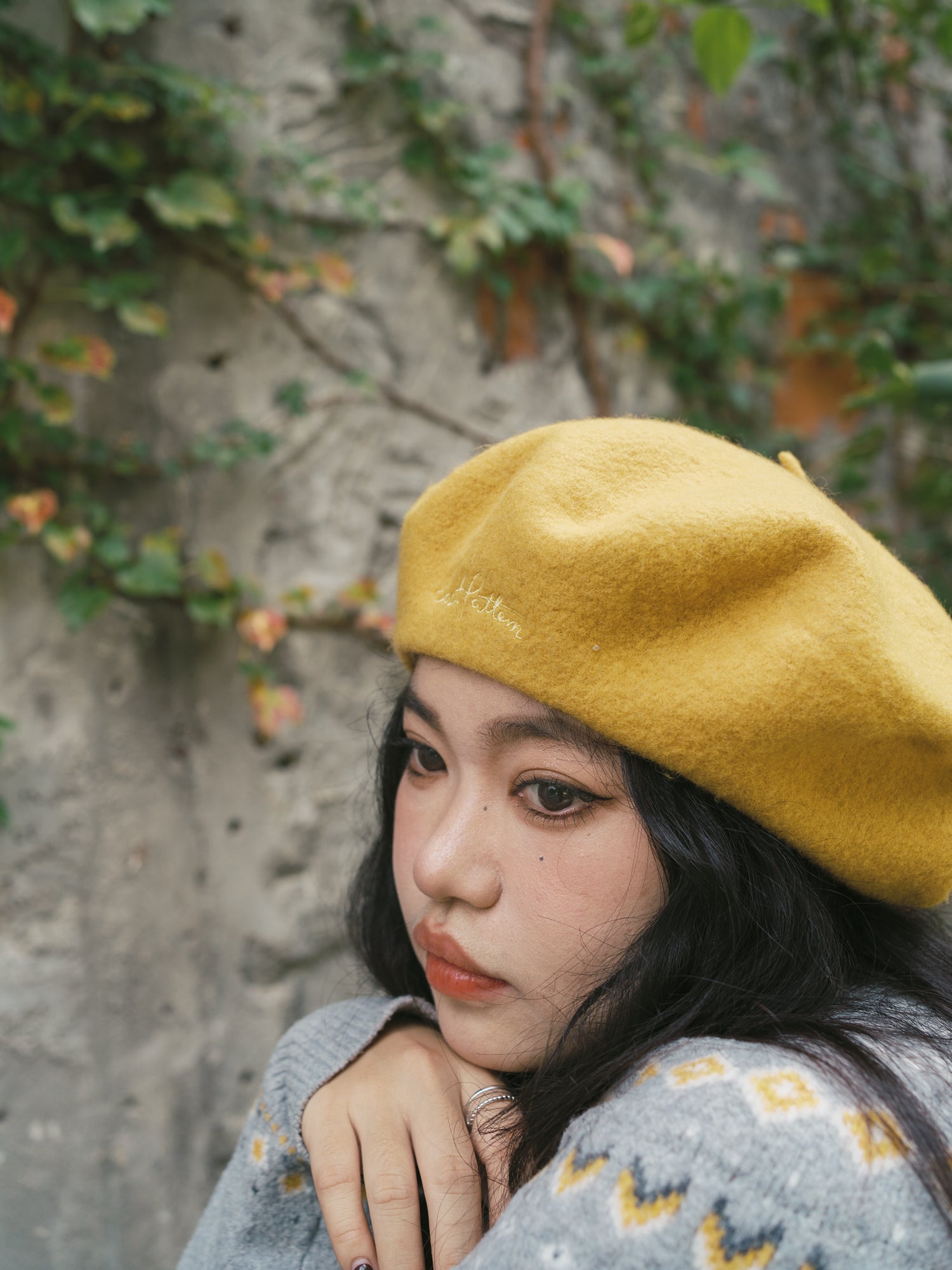 "Bon Chic" Wool Beret Hat - Ginger