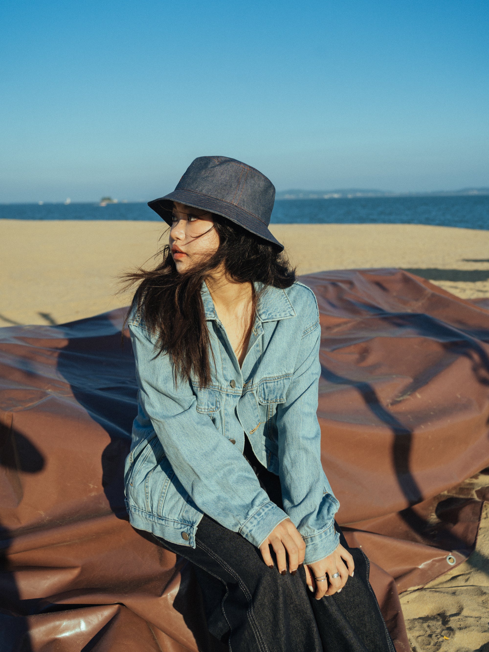 "Pan Pan” Vintage Denim Bucket Hat