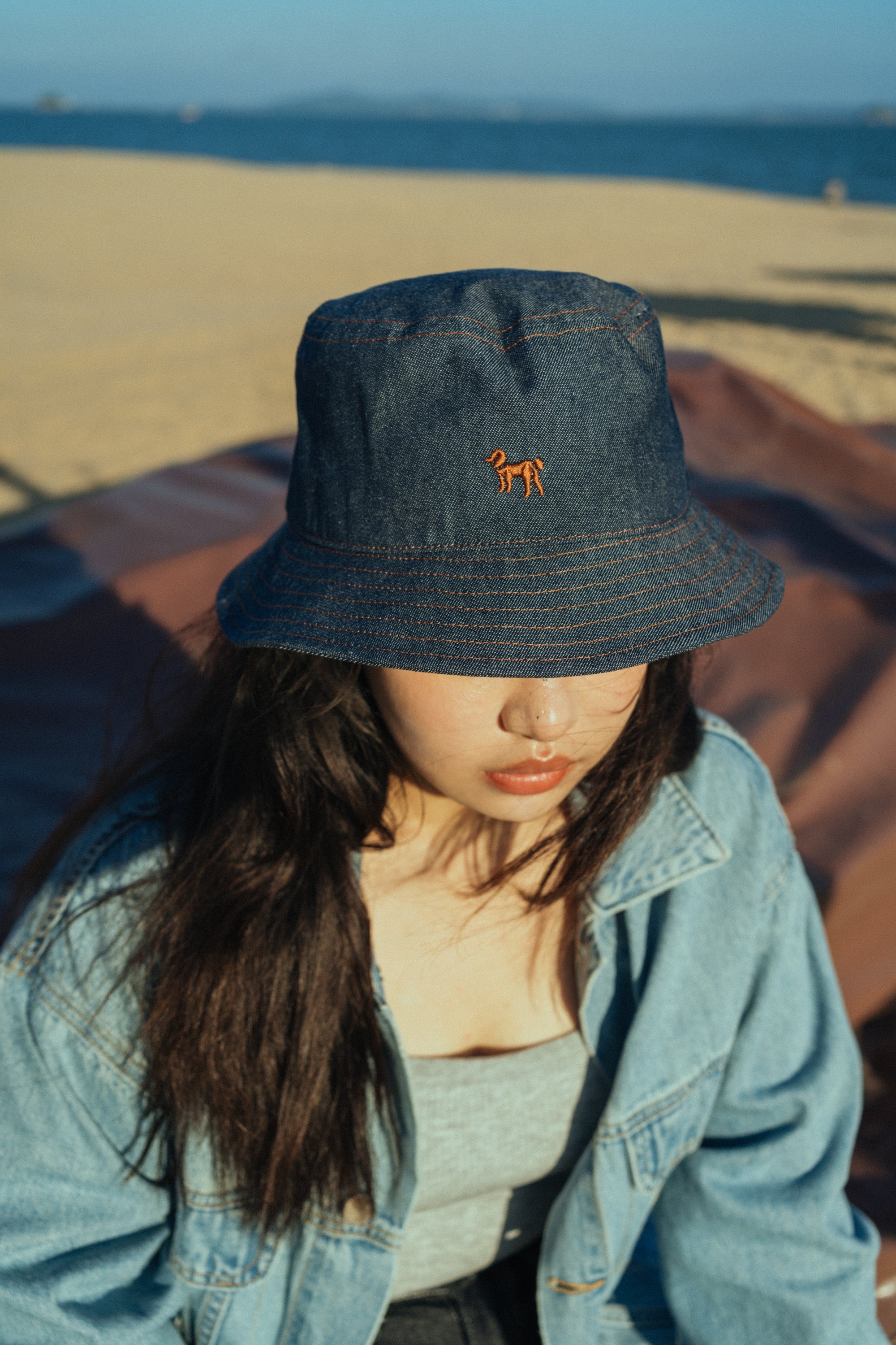 "Pan Pan” Vintage Denim Bucket Hat