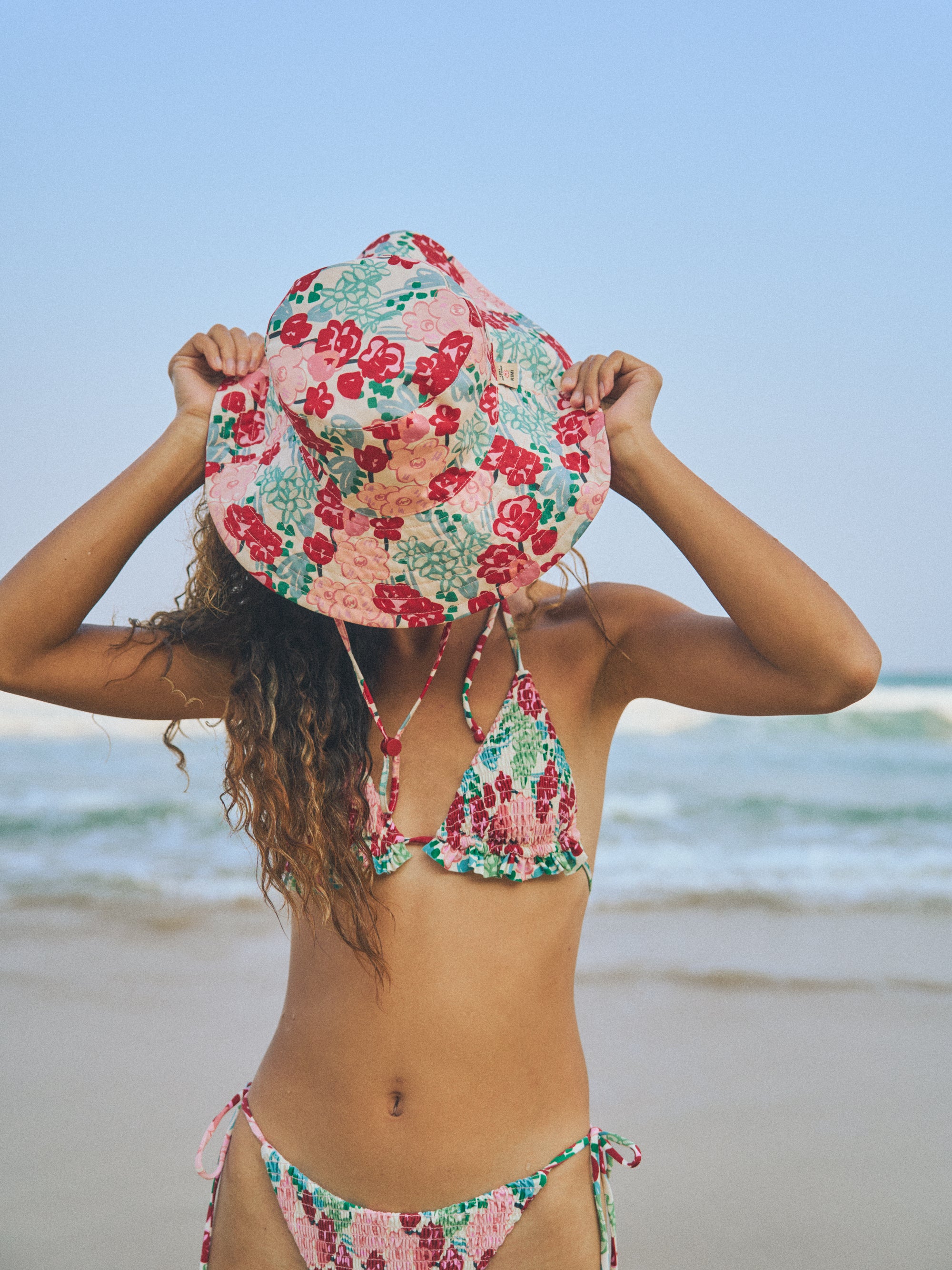 "Le Jardin" Reversible Sun Hat - Red