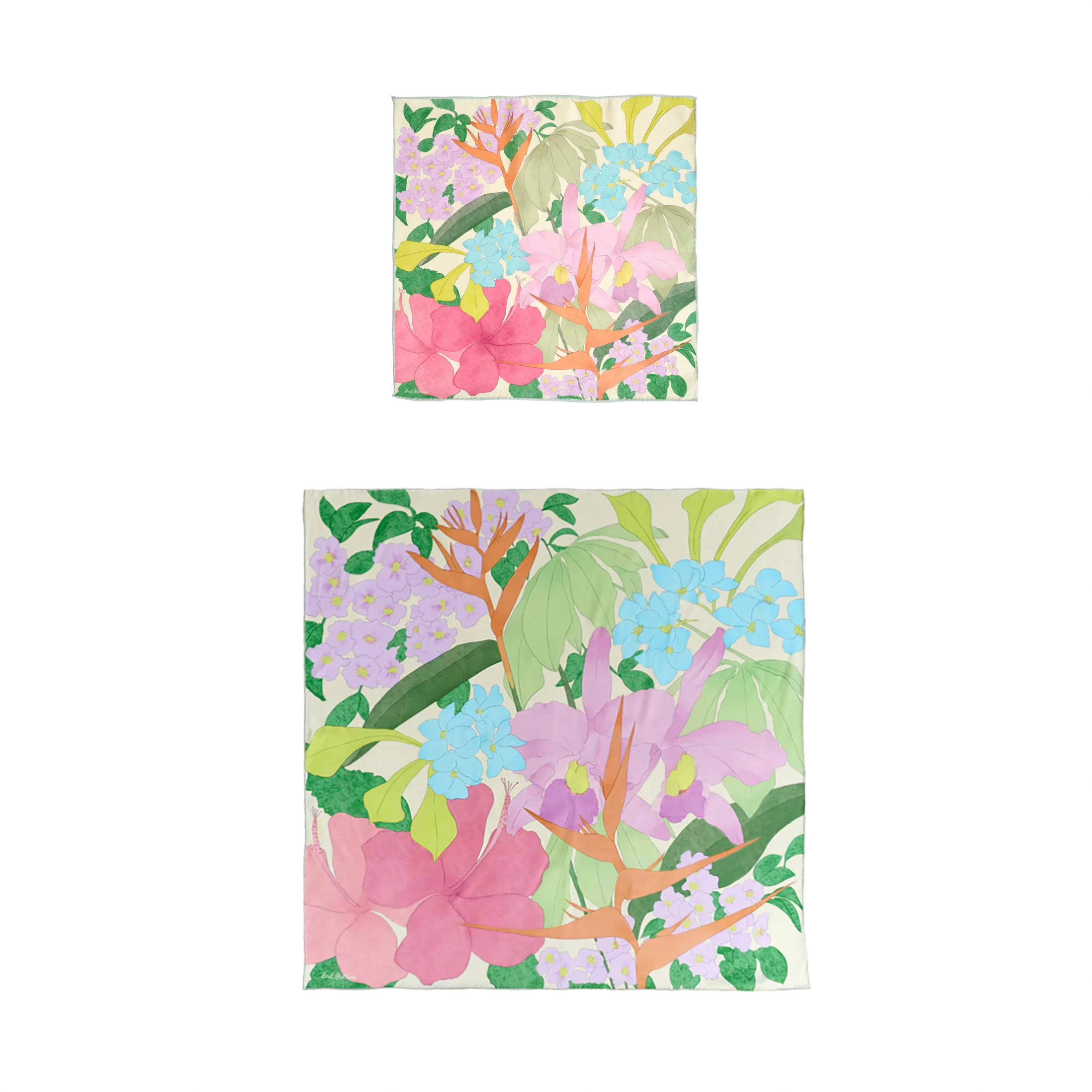 "Cartagena" Silk Pocket Square & Large Silk Scarf Set