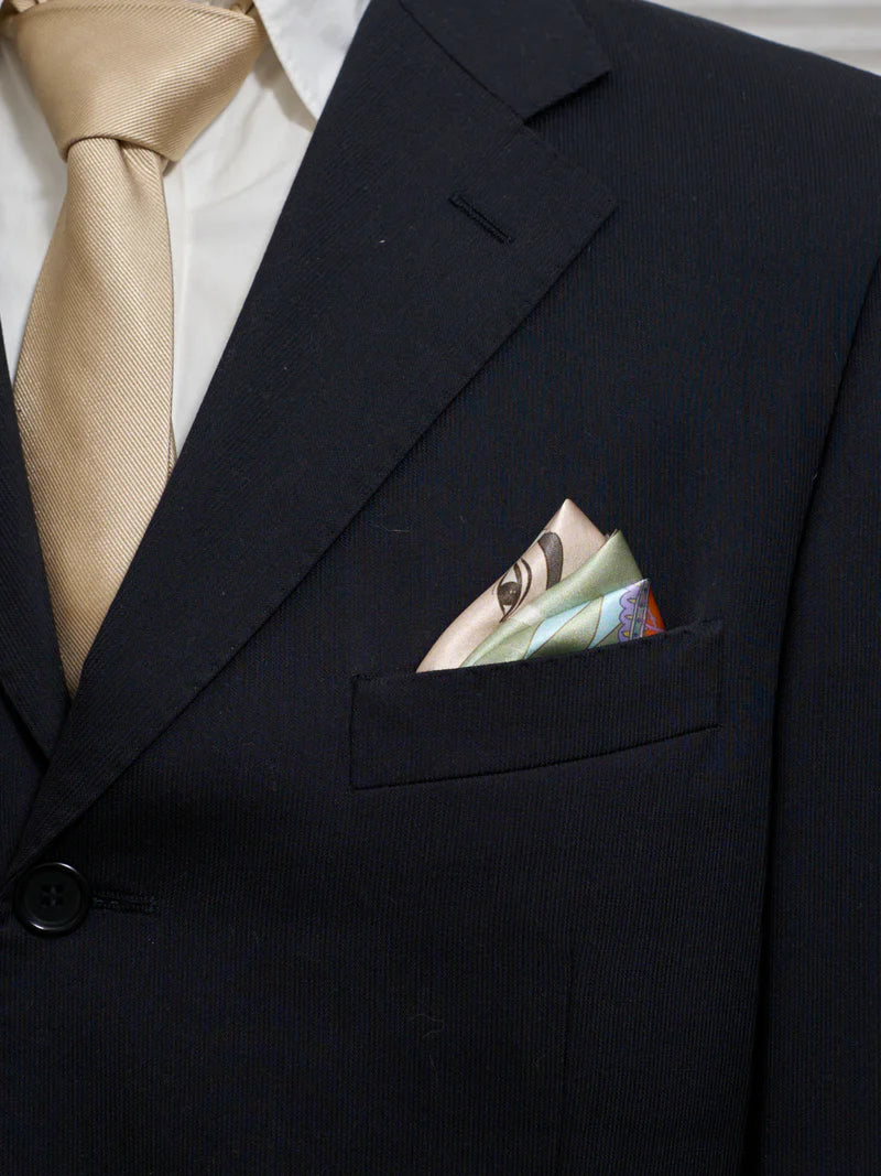 FRIDA X LOST PATTERN "Los Amores De Frida" Silk Pocket Square & Large Silk Scarf Set - Pastel