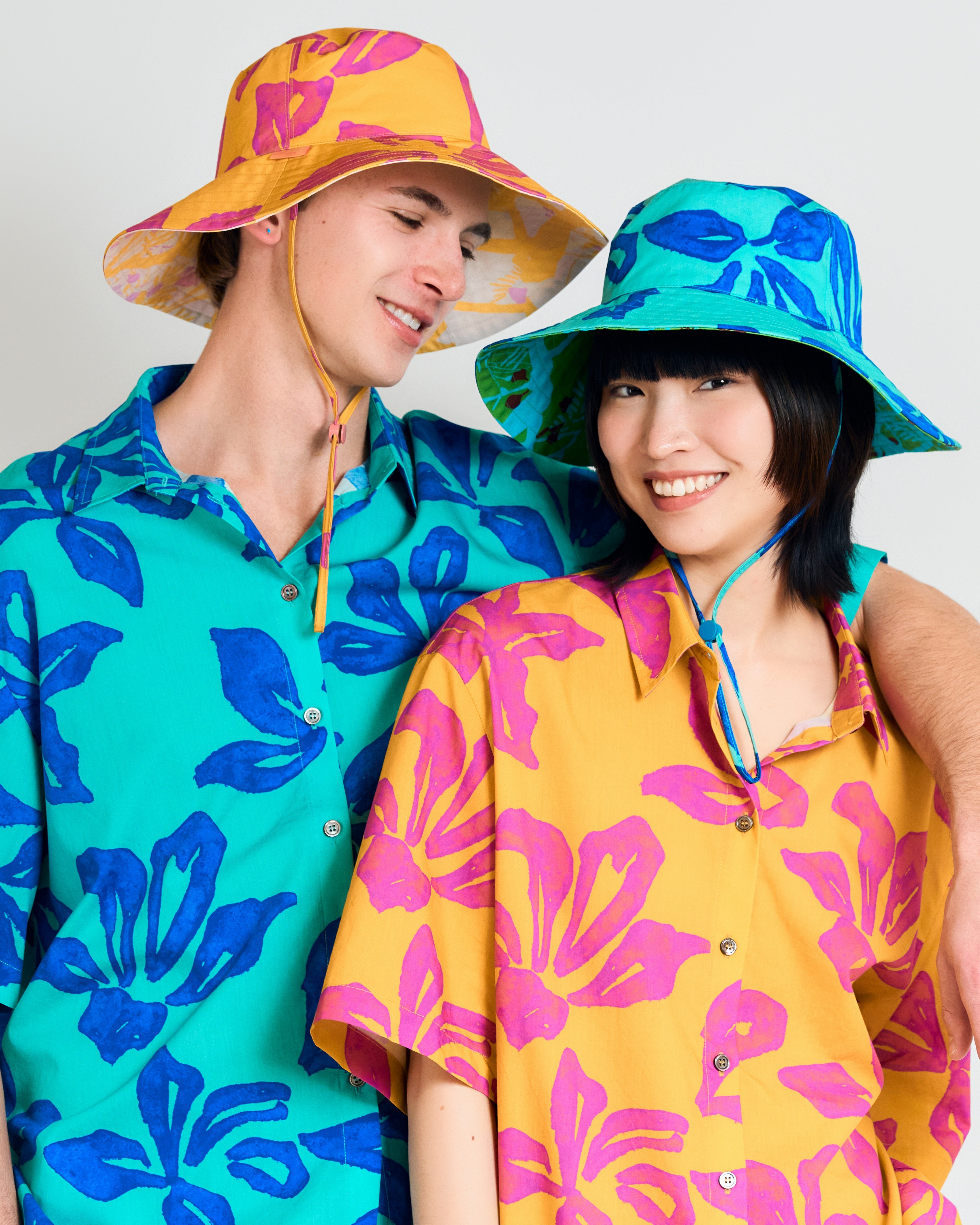 "Tropical Bliss" Reversible Sun Hat - Golden Hour