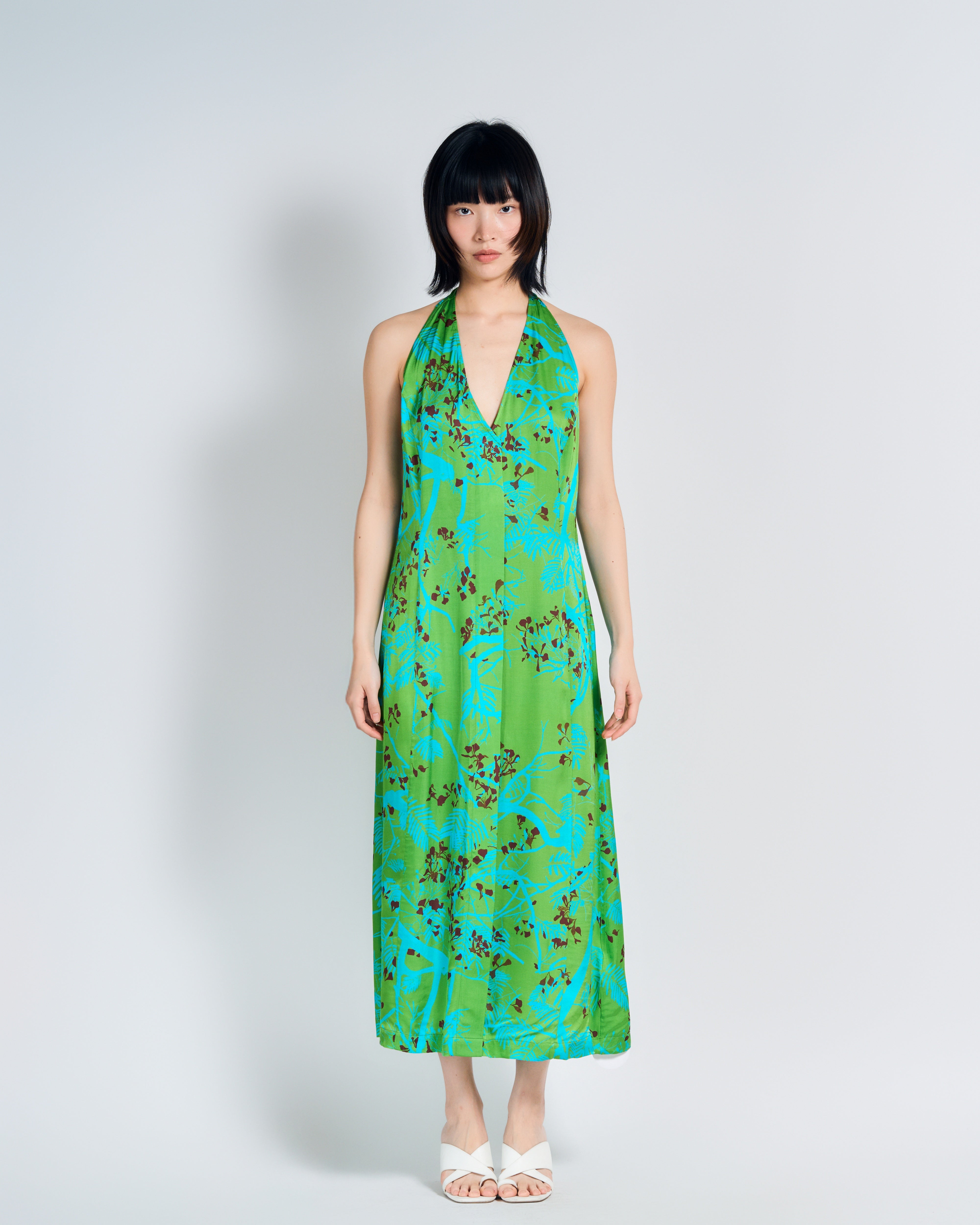 "Coco Dream" Halter Midi Dress - Green