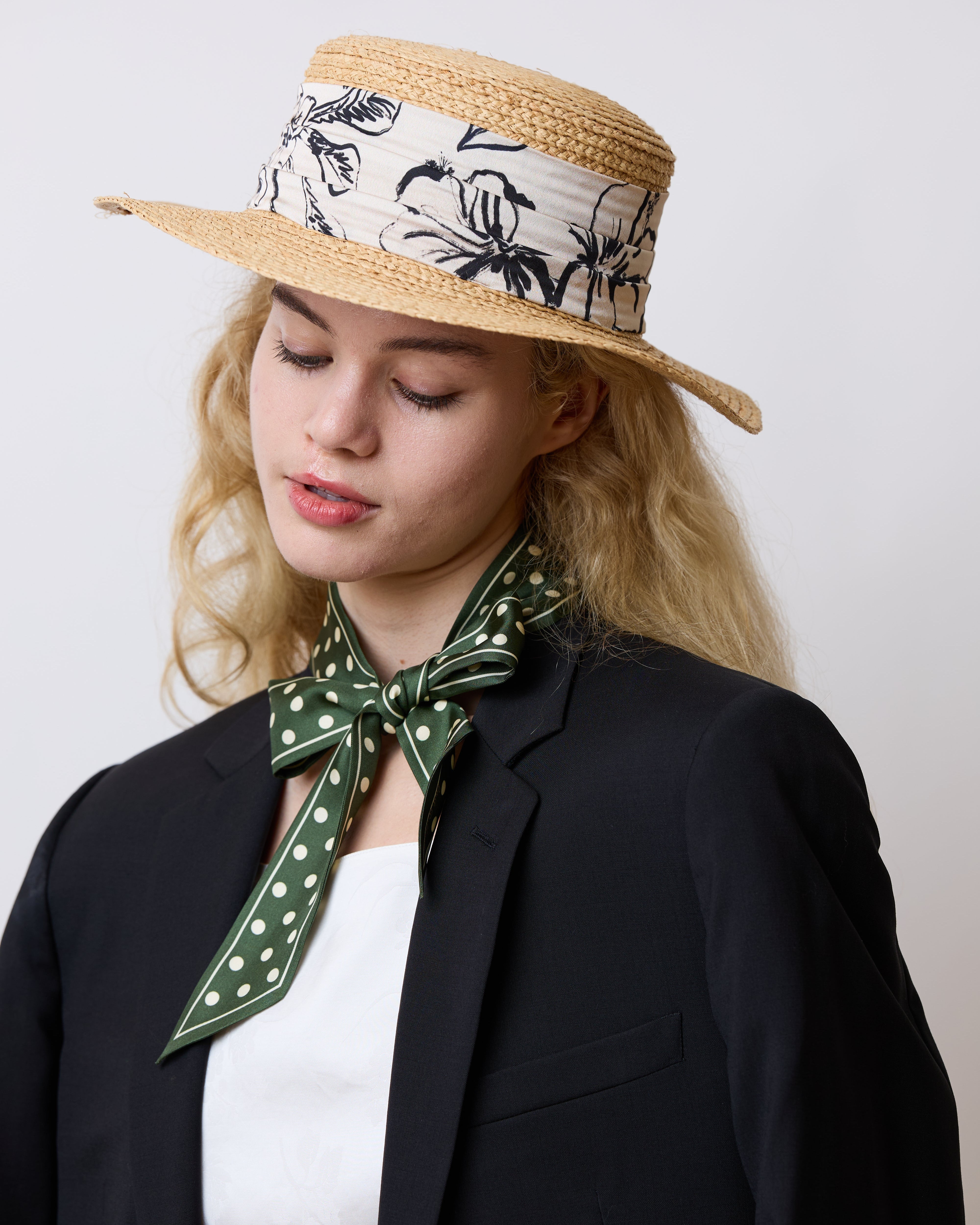 "La Isla" Straw Hat with Ribbon Band - Cream