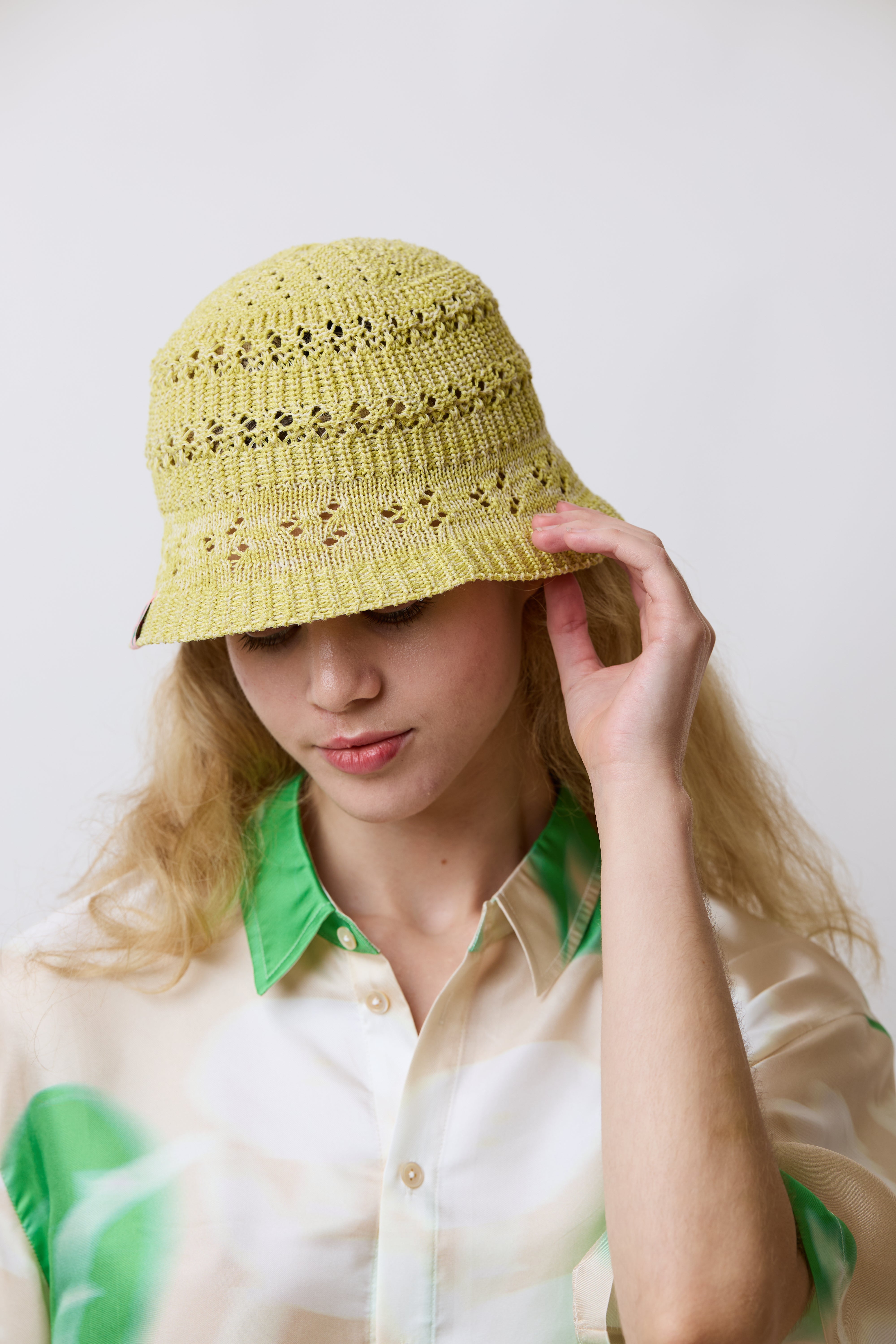"Cactus" Crochet Bucket Hat - Mustard