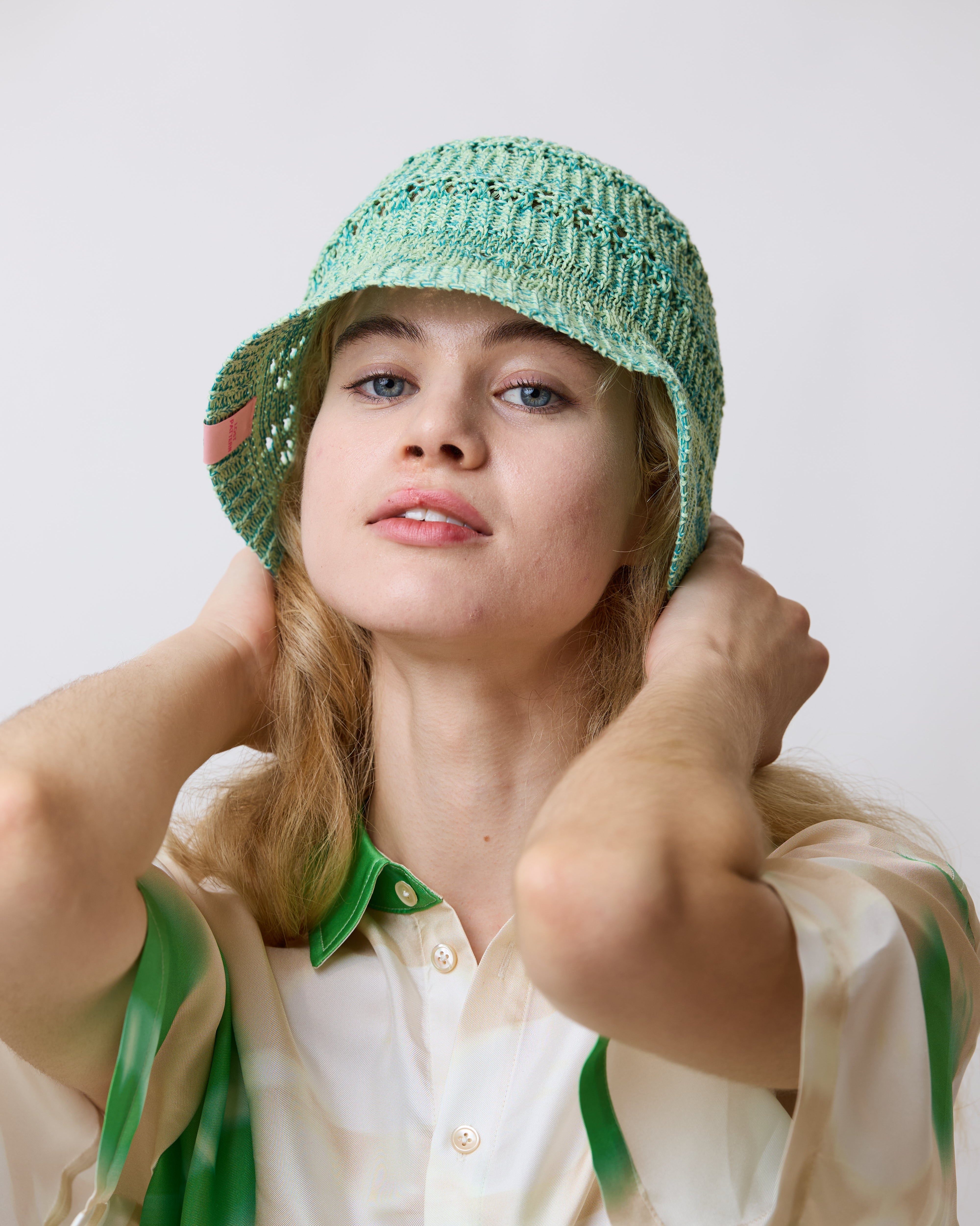 "Cactus" Crochet Bucket Hat - Peppermint Green