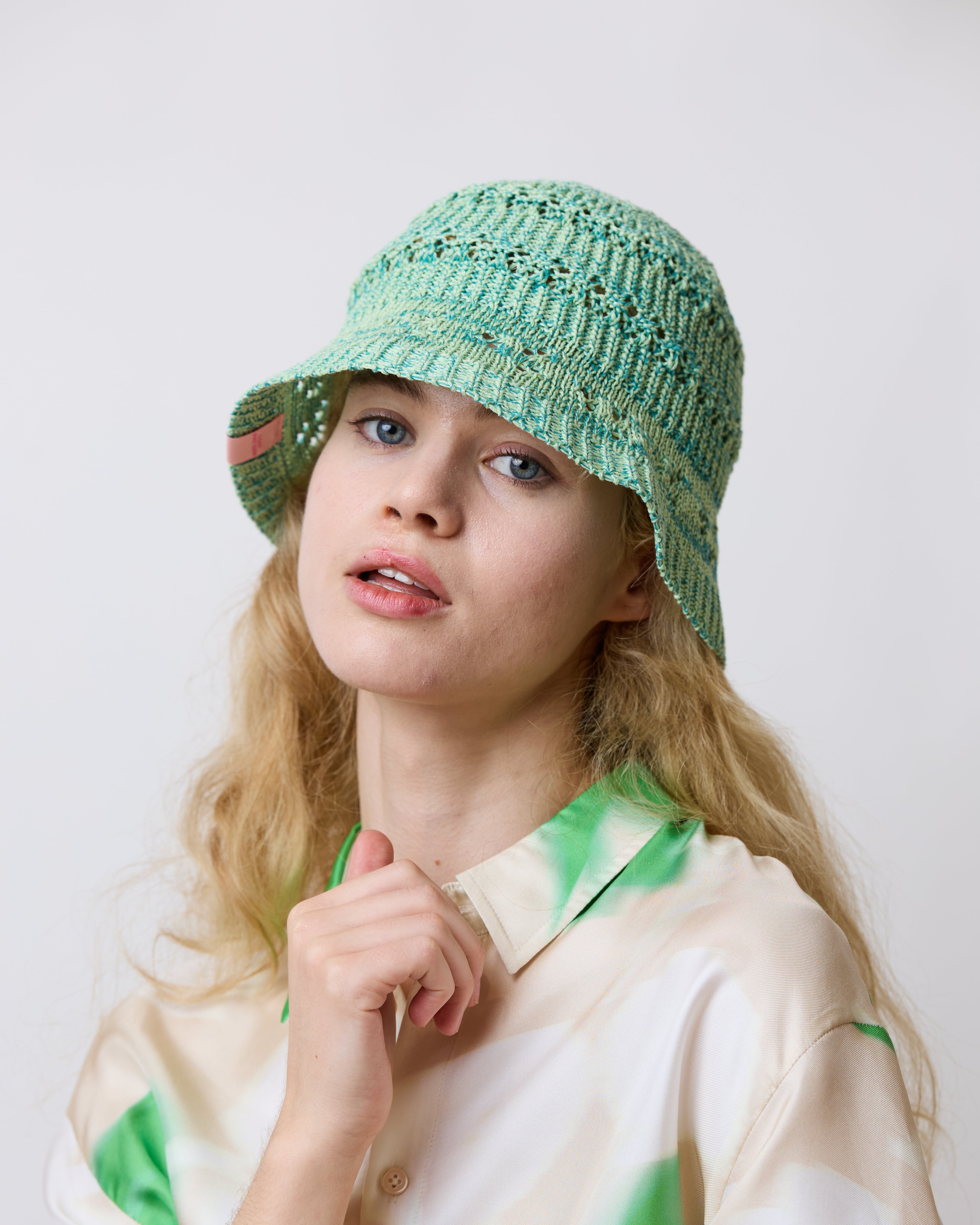 "Cactus" Crochet Bucket Hat - Peppermint Green