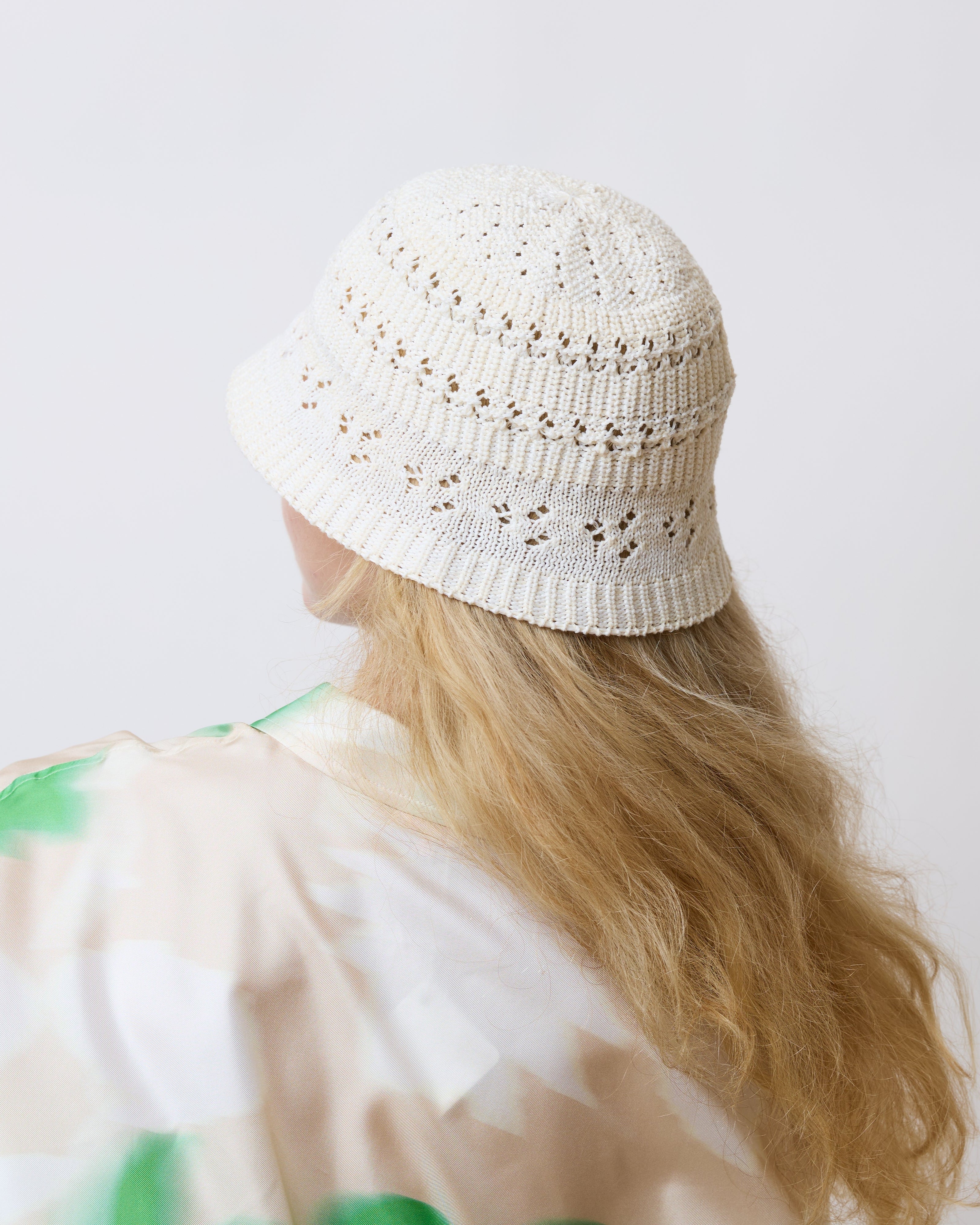 "Cactus" Crochet Bucket Hat - Ivory Breeze