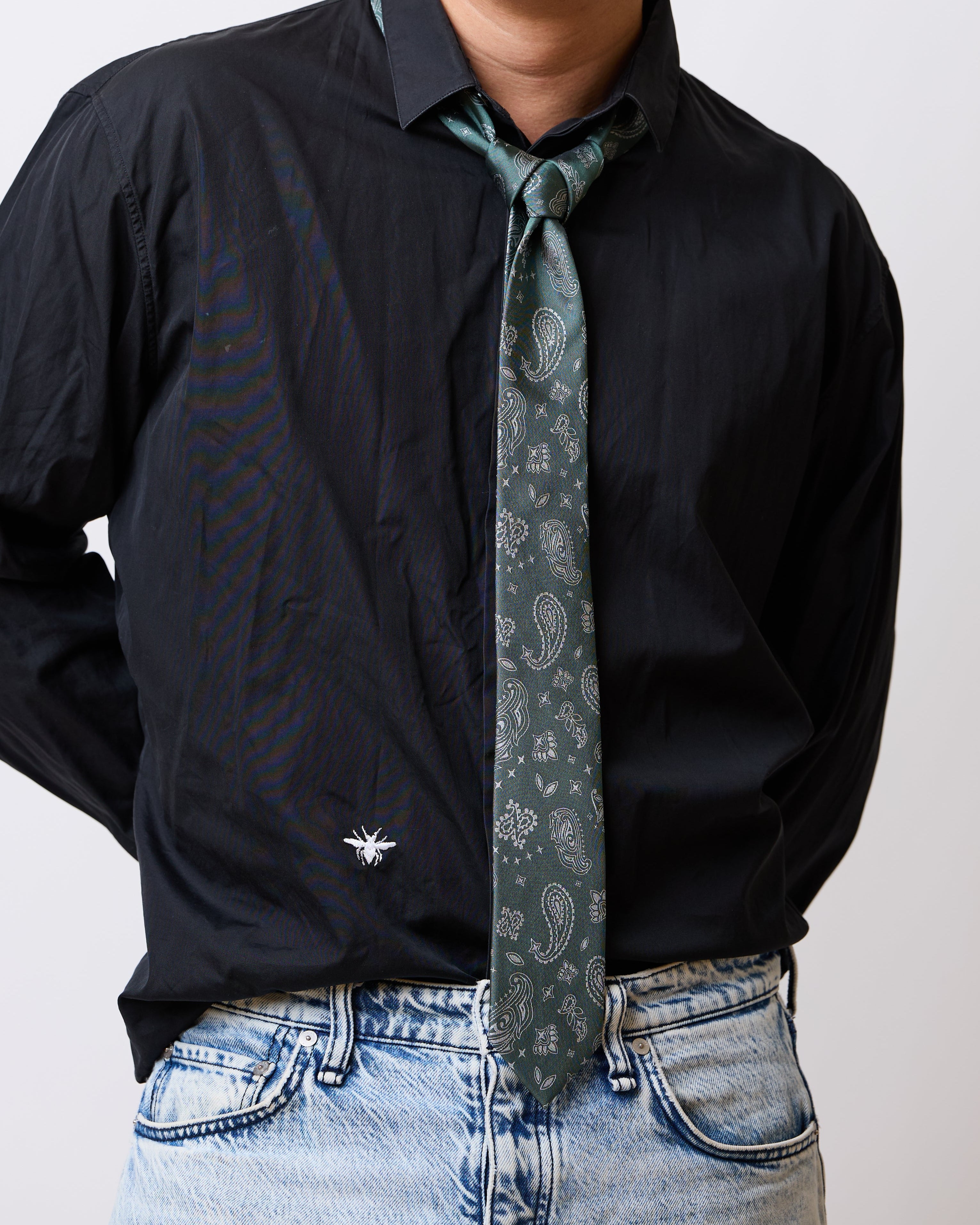 “Paisley" Silk Jacquard Tie - Green