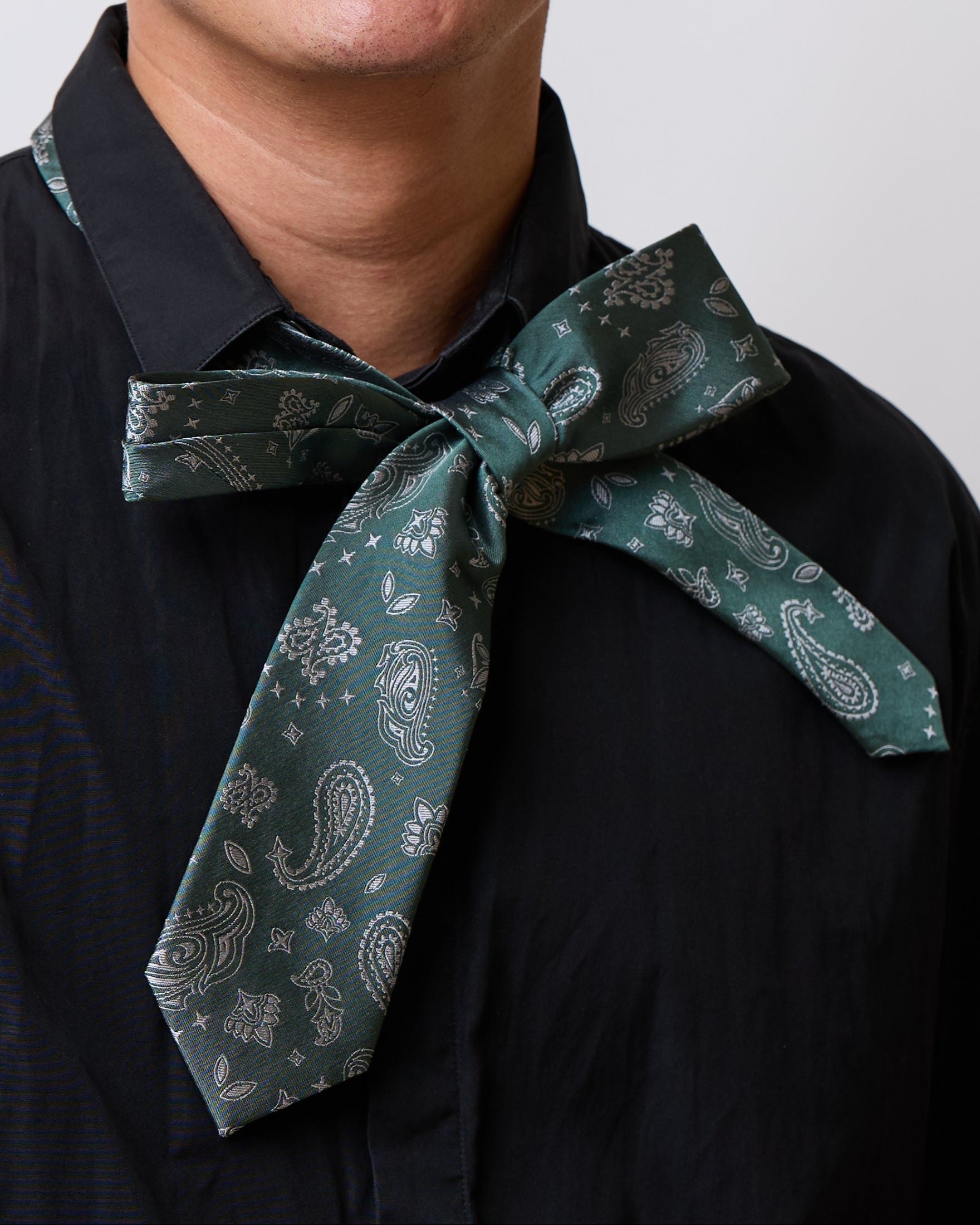 “Paisley" Silk Jacquard Tie - Green