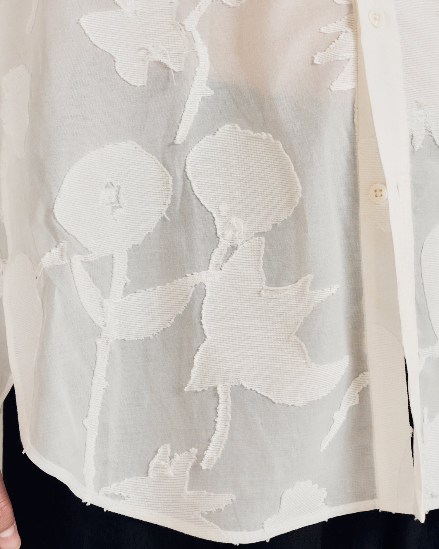 "Frida's Dream" Sheer Jacquard Long Sleeve Shirt