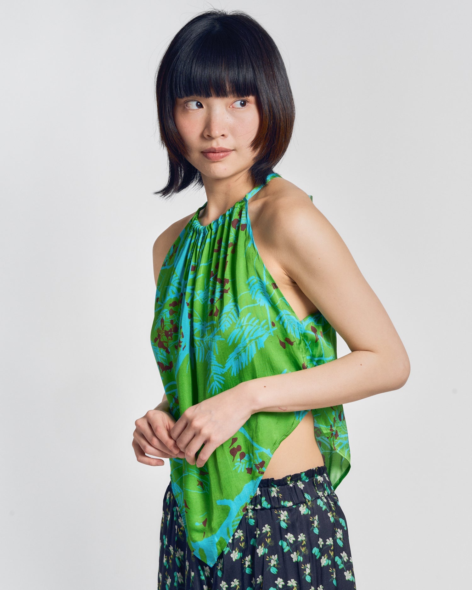 "Coco Dream" Halter Scarf Top - Green