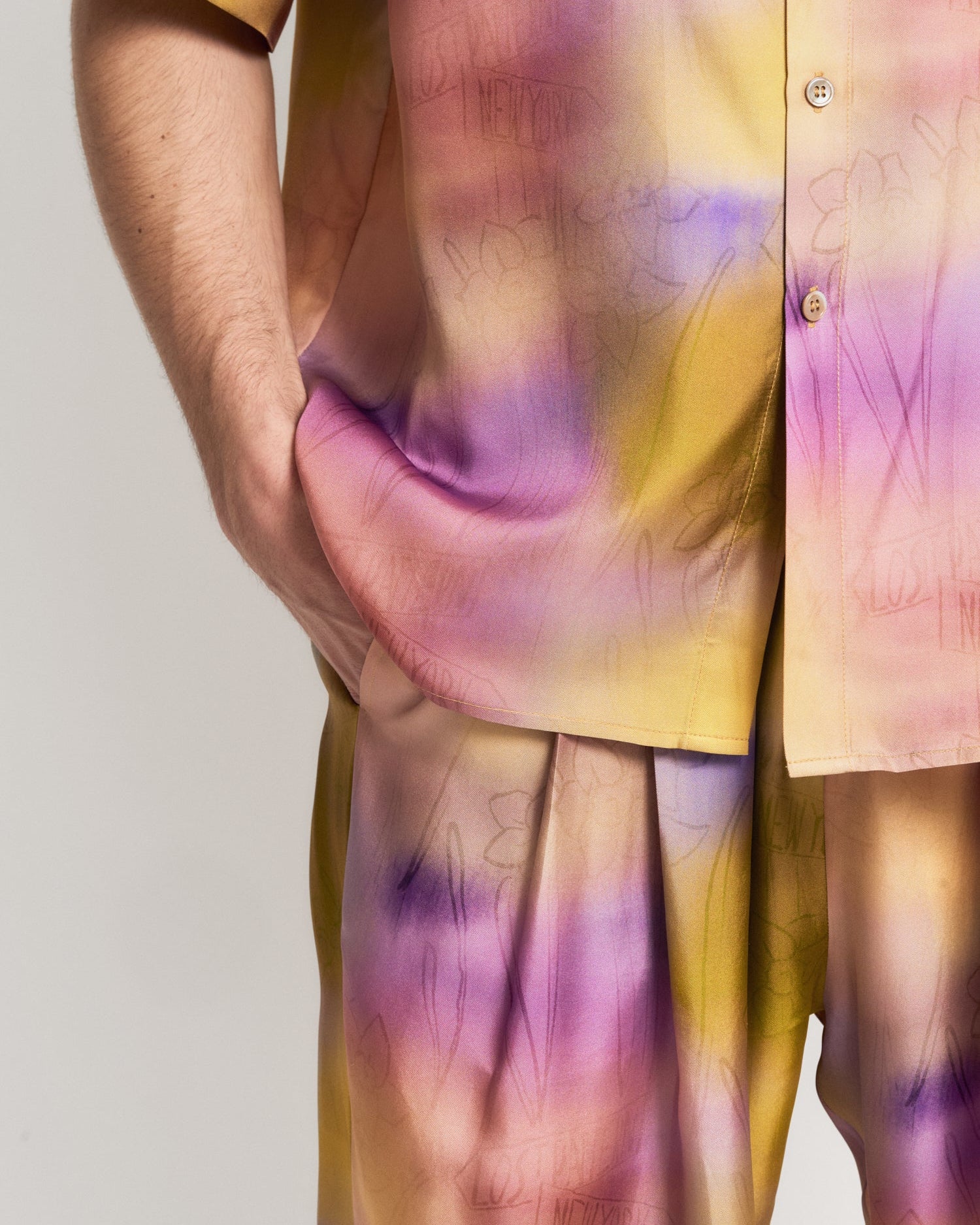 "Brooklyn" Oversized Silk Hawaii Shirt - Pink