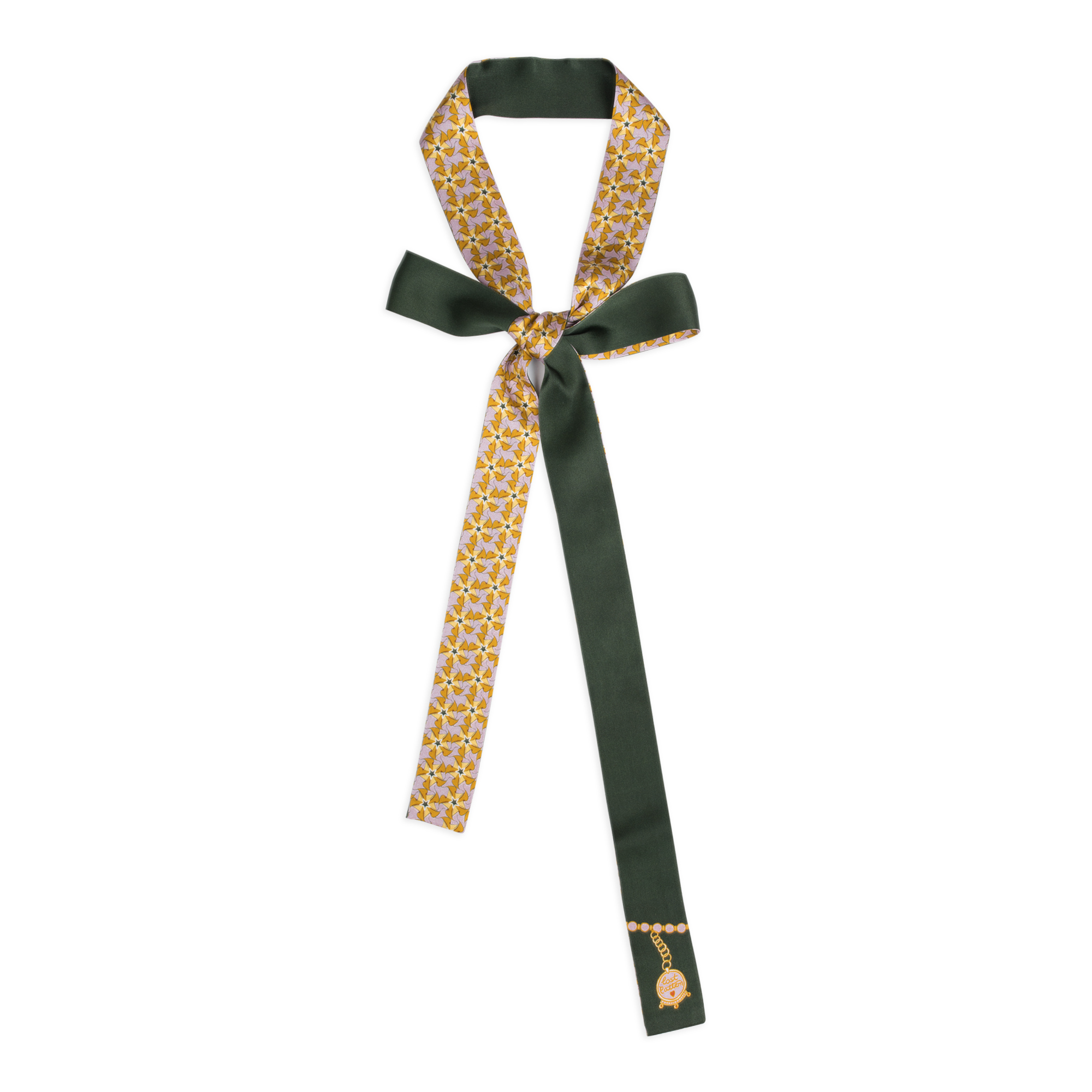 "Secret Garden" Silk Ribbon Scarf - Yellow & Green