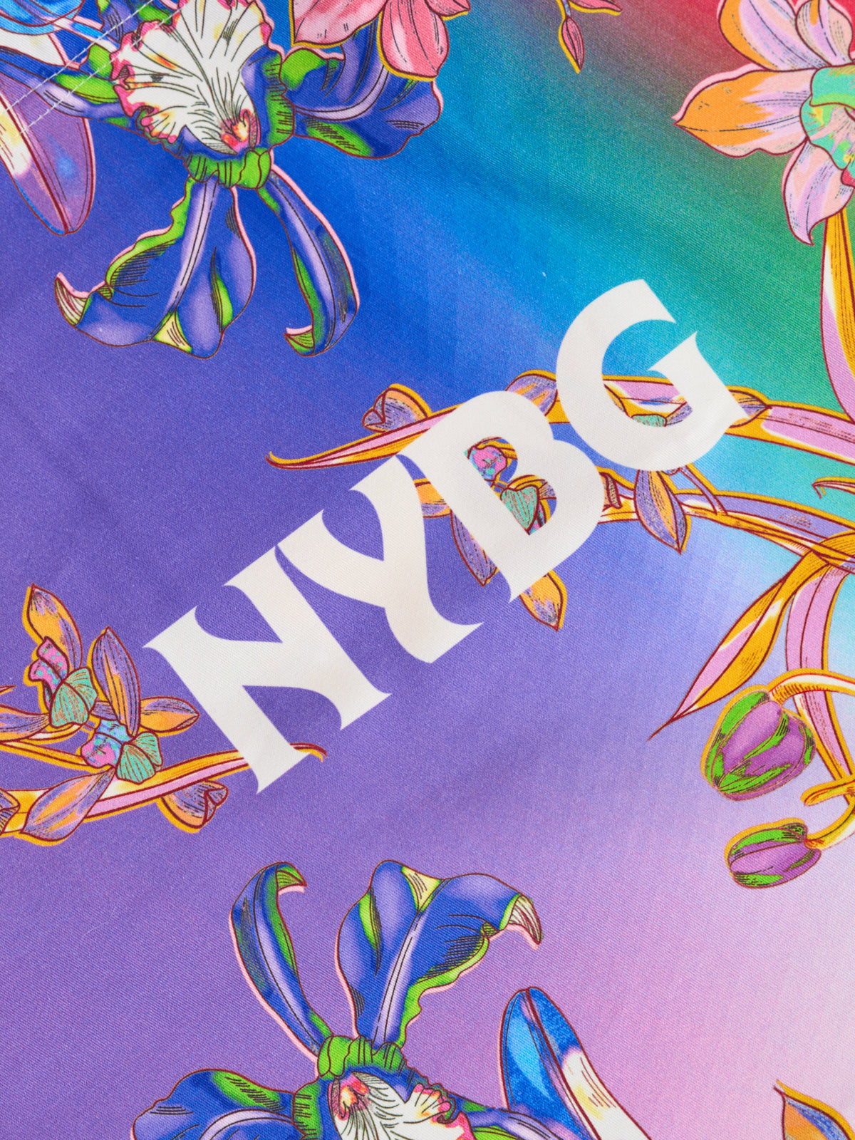 LOST PATTERN X NYBG " Orchid Neon" Cotton Tote Bag - Purple & Red