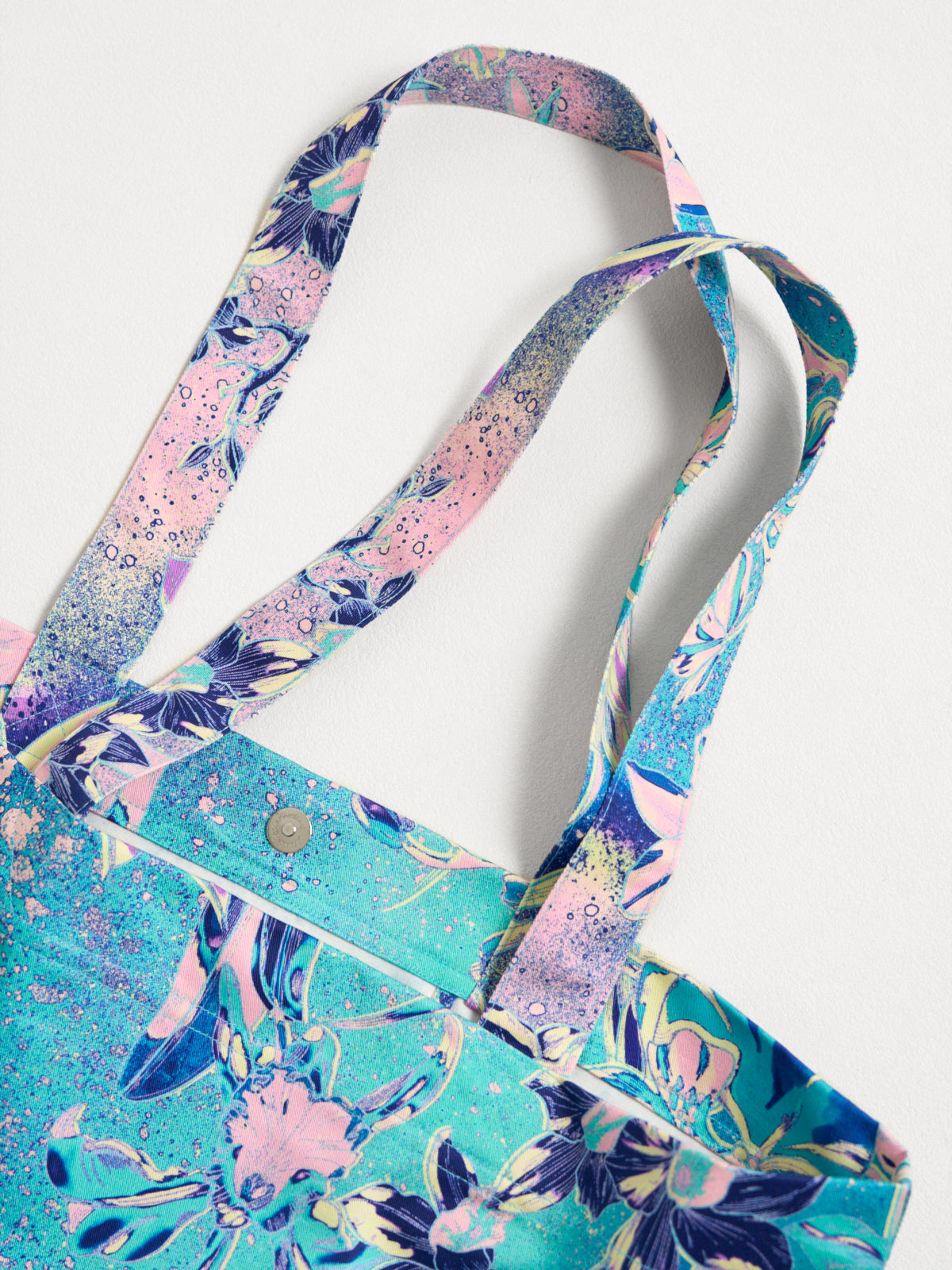 LOST PATTERN X NYBG " Orchid Neon" Cotton Tote Bag - Spray Paint
