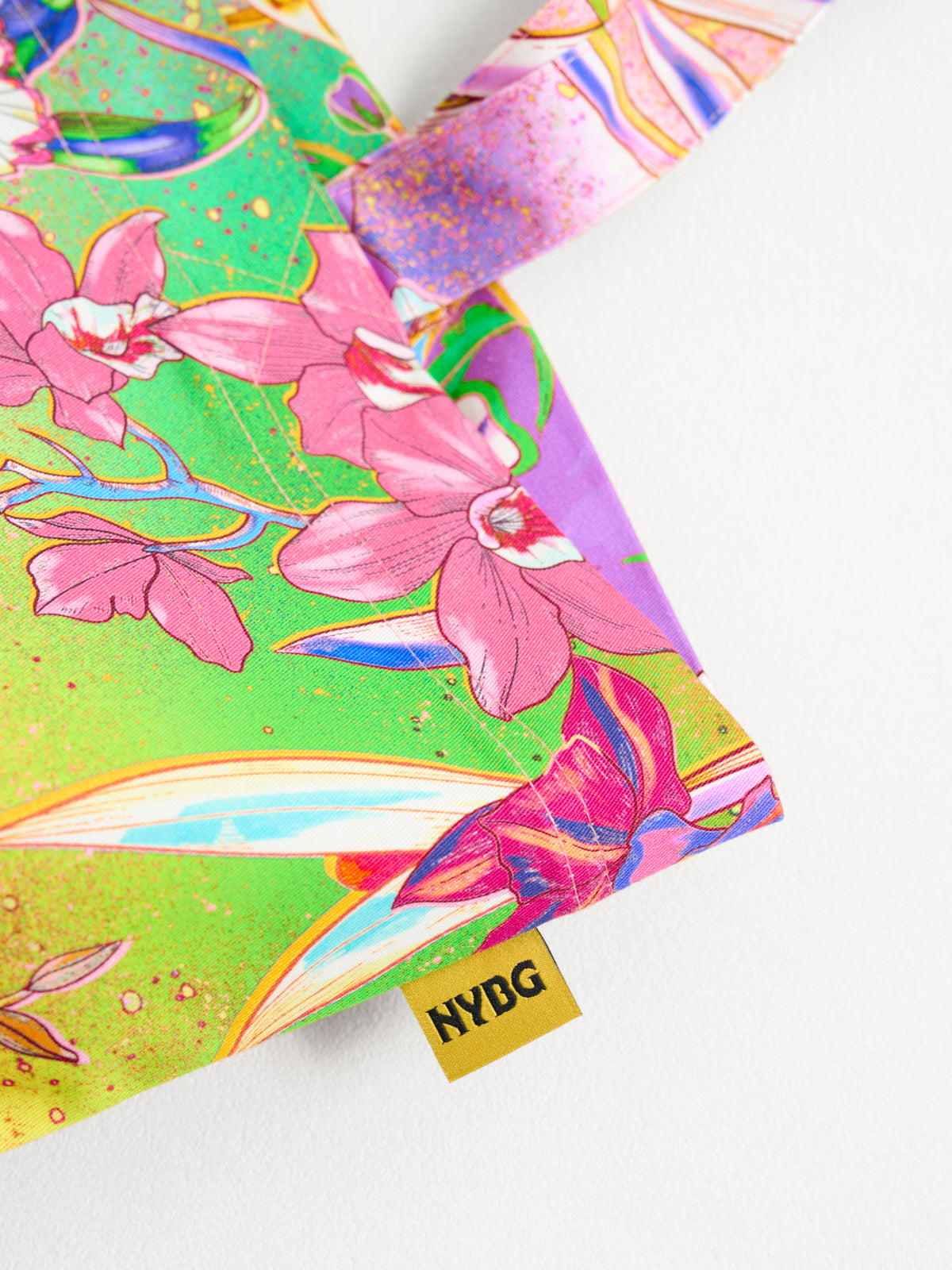 LOST PATTERN X NYBG " Orchid Neon" Cotton Tote Bag - Pink