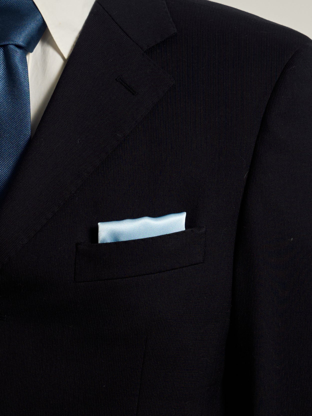 "Dapper Fold" Silk Pocket Square - Light Blue - Light Blue - LOST PATTERN Silk Pocket Square