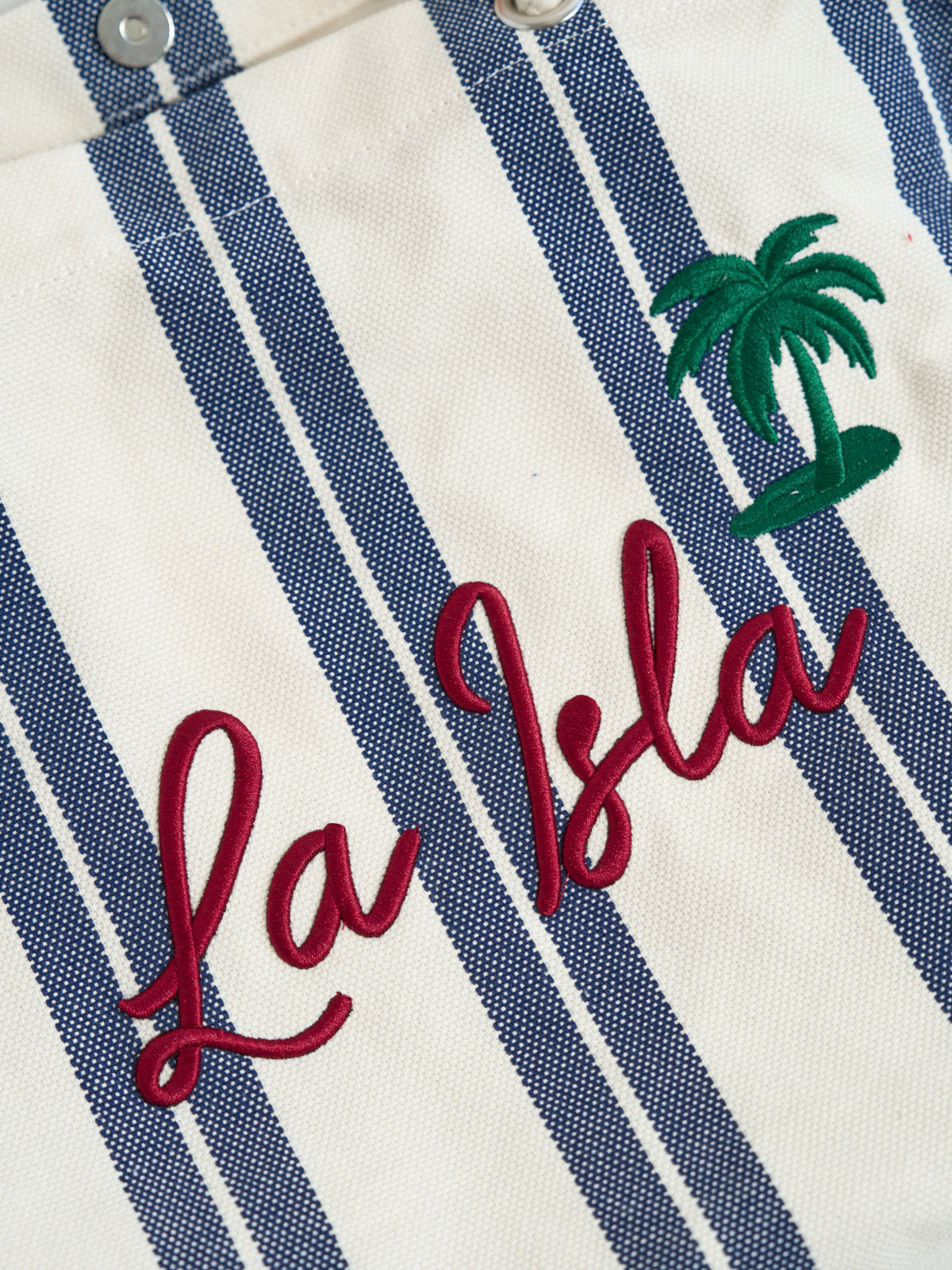 "La Isla" Large Canvas Tote Bag - Navy