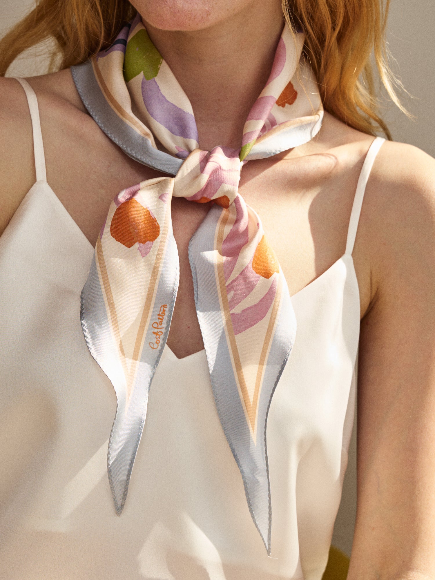"Ethereal Mirage" Silk Diamond Neckerchief - Pastel