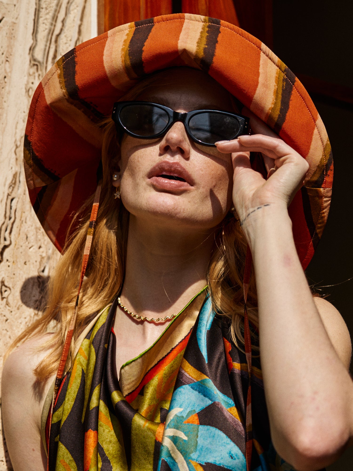 “Ethereal Mirage" Reversible Sun Hat - Ember