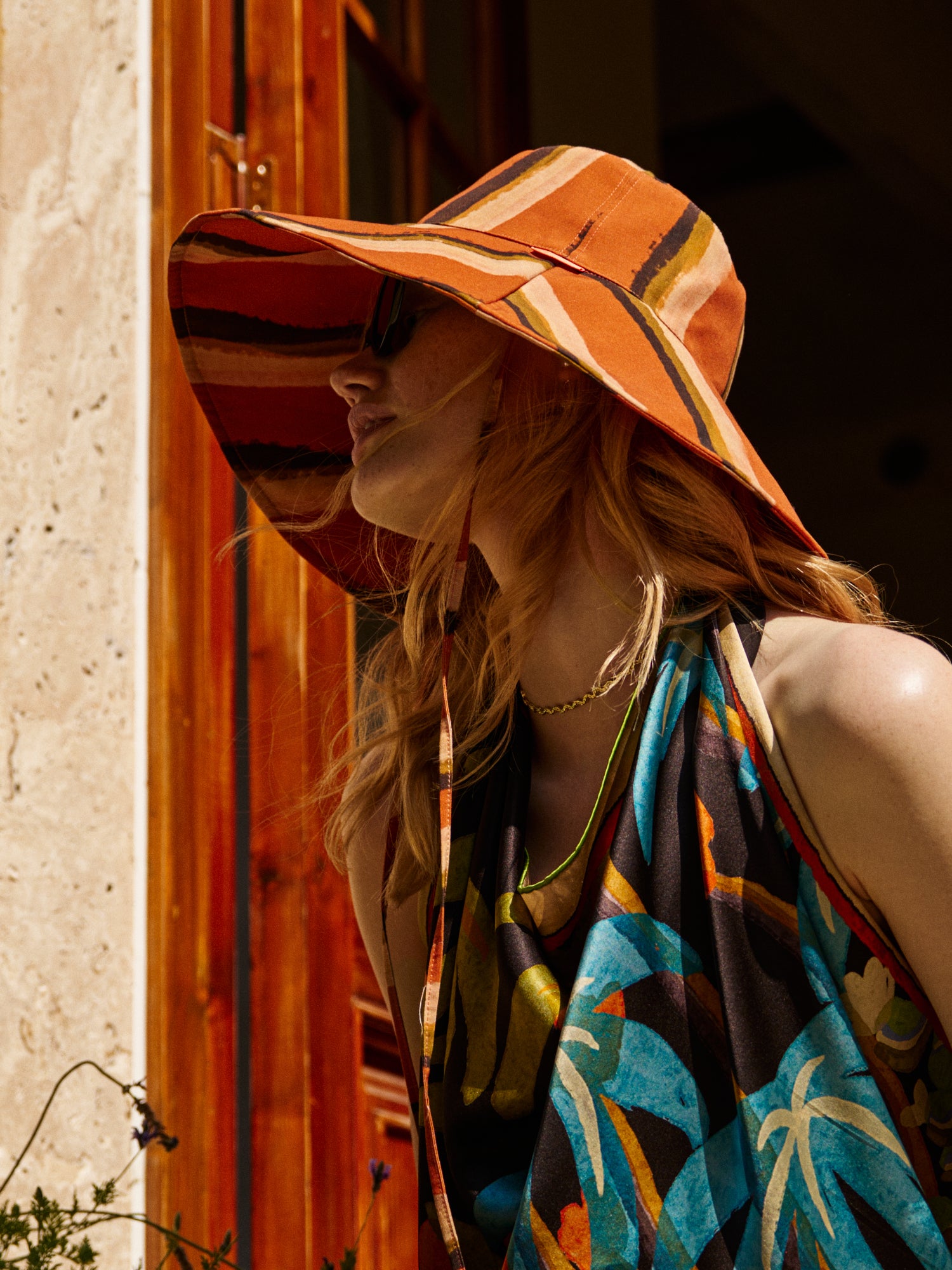 “Ethereal Mirage" Reversible Sun Hat - Ember