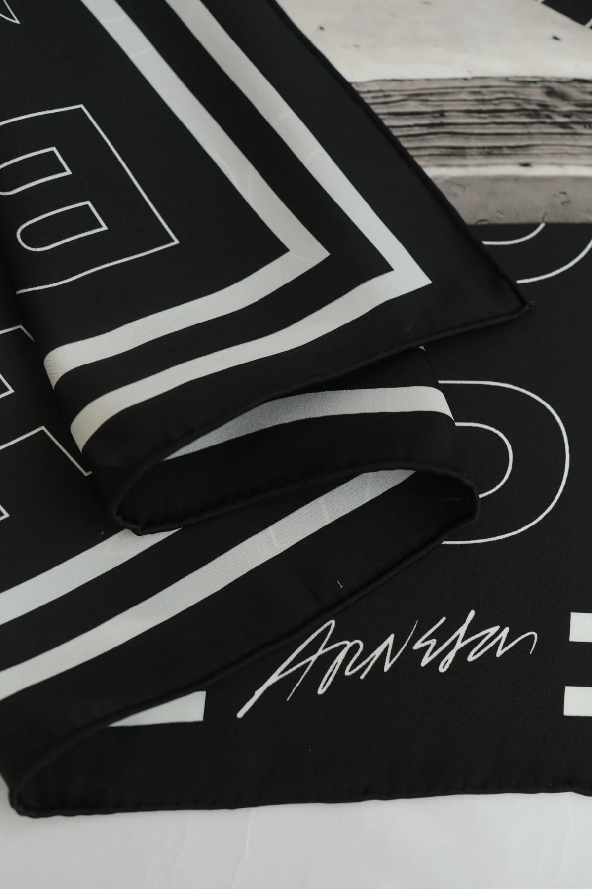 Black Bundle: Black "Bookhead" Bucket Hat & Silk Scarf