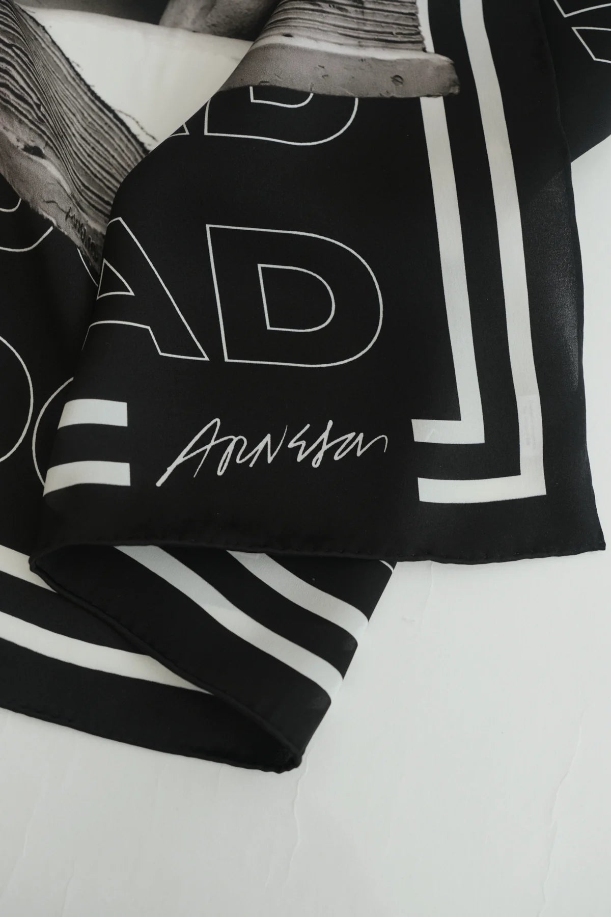 Black Bundle: Black "Bookhead" Bucket Hat & Silk Scarf